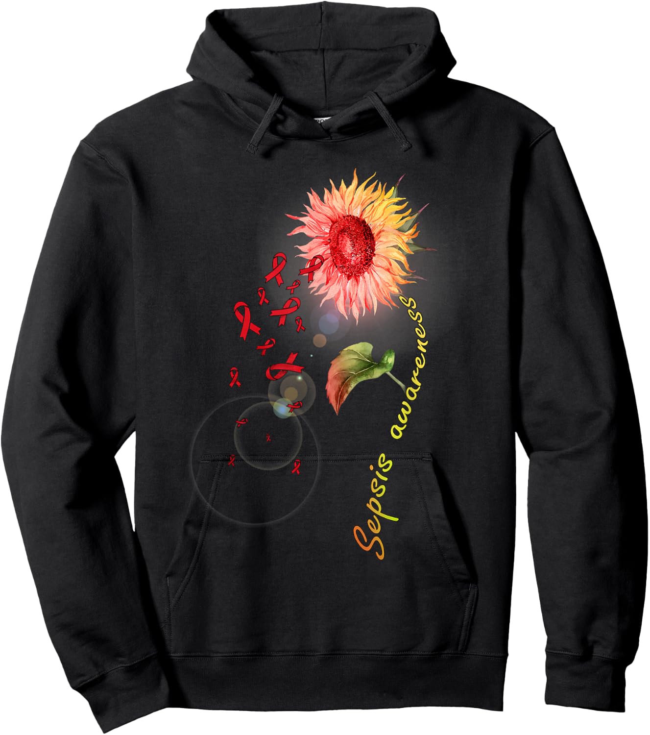 Sepsis Awareness Sunflower Hoodie - Hoodie | Black