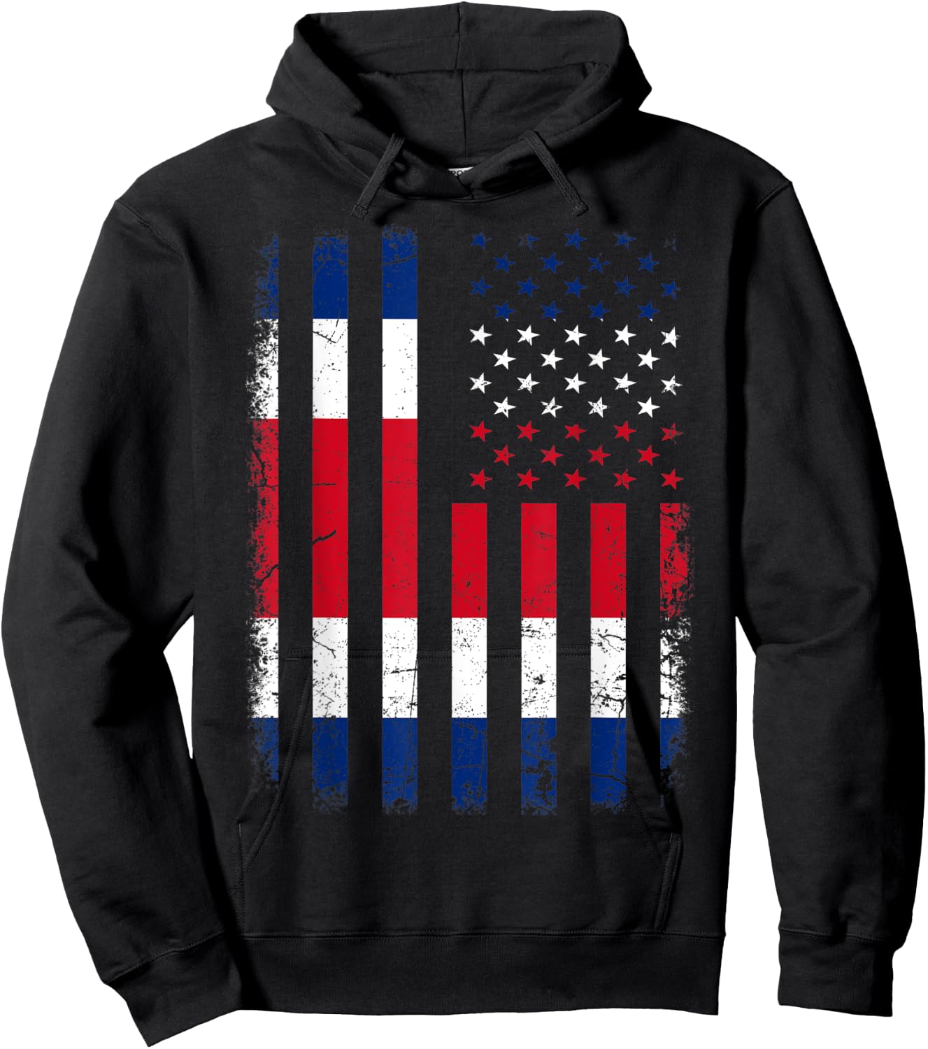 Costa Rican American Flag Costa Rican Roots Costa Rica Hoodie - Hoodie | Black