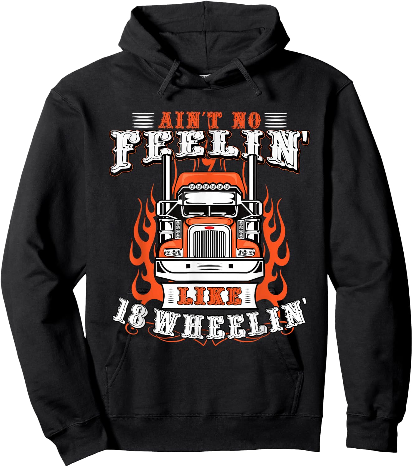 Truck Driver Gift Semi Big Rig Trucking Trailer Truck Hoodie - Hoodie | Black