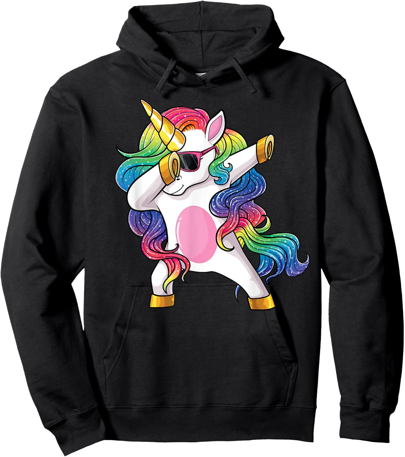 Dabbing Unicorn Shirt Kids Girls Boys Toddlers Dab Unicorn Hoodie - Hoodie | Black