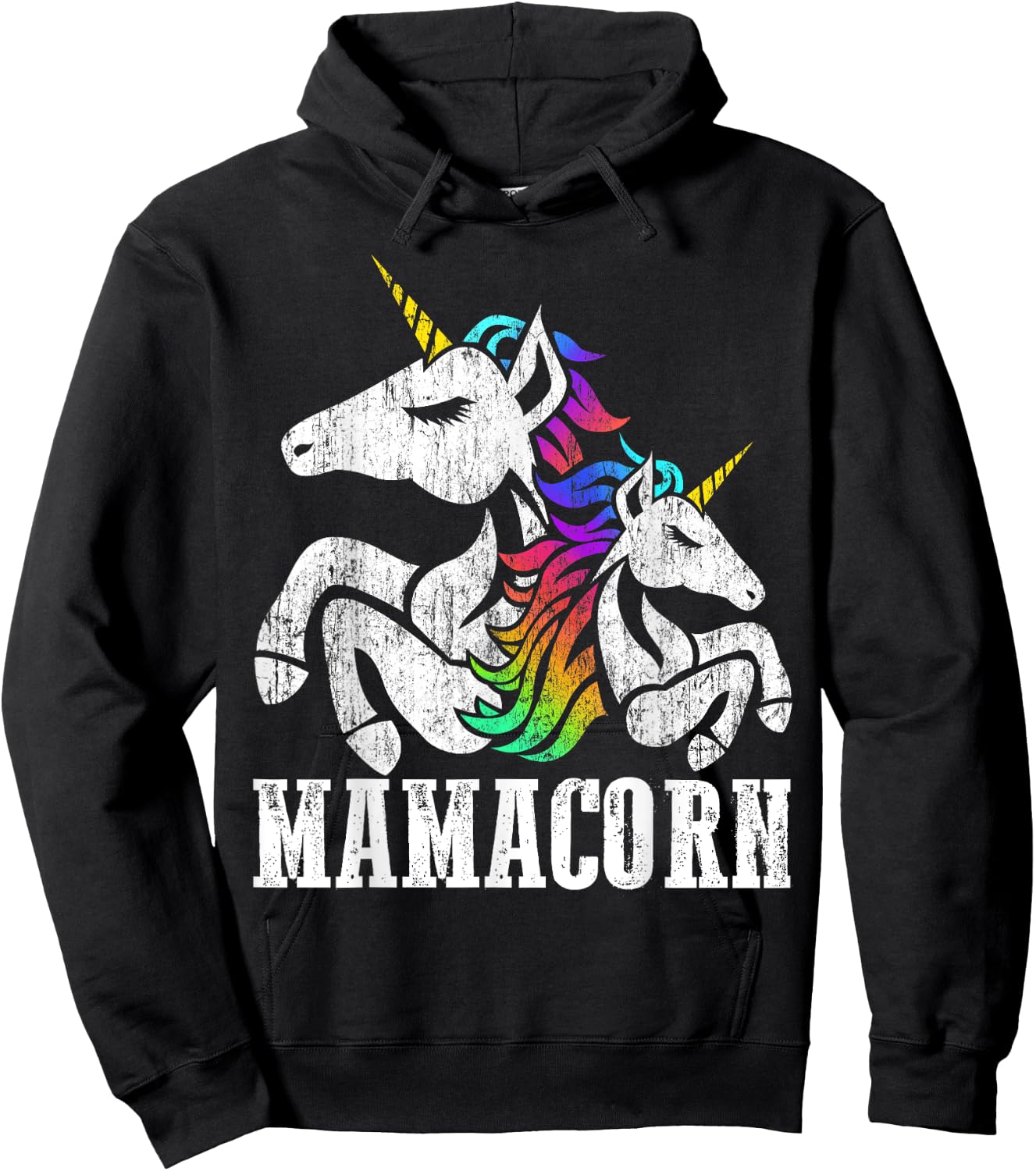 Mamacorn Unicorn Shirts Mothers Day Gift Hoodie - Hoodie | Black