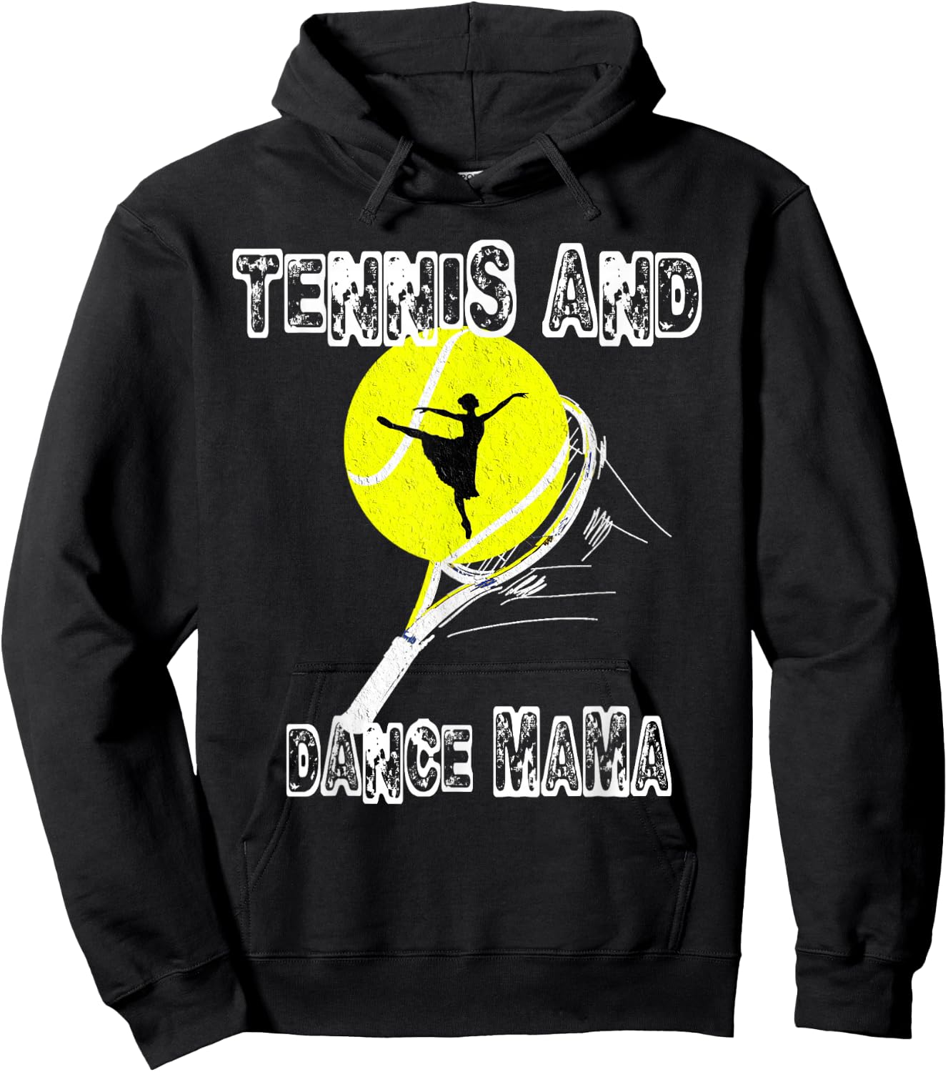Tennis and dance Mama,Tennis Mom,Game Day,Sports Mom,Cute Hoodie - Hoodie | Black