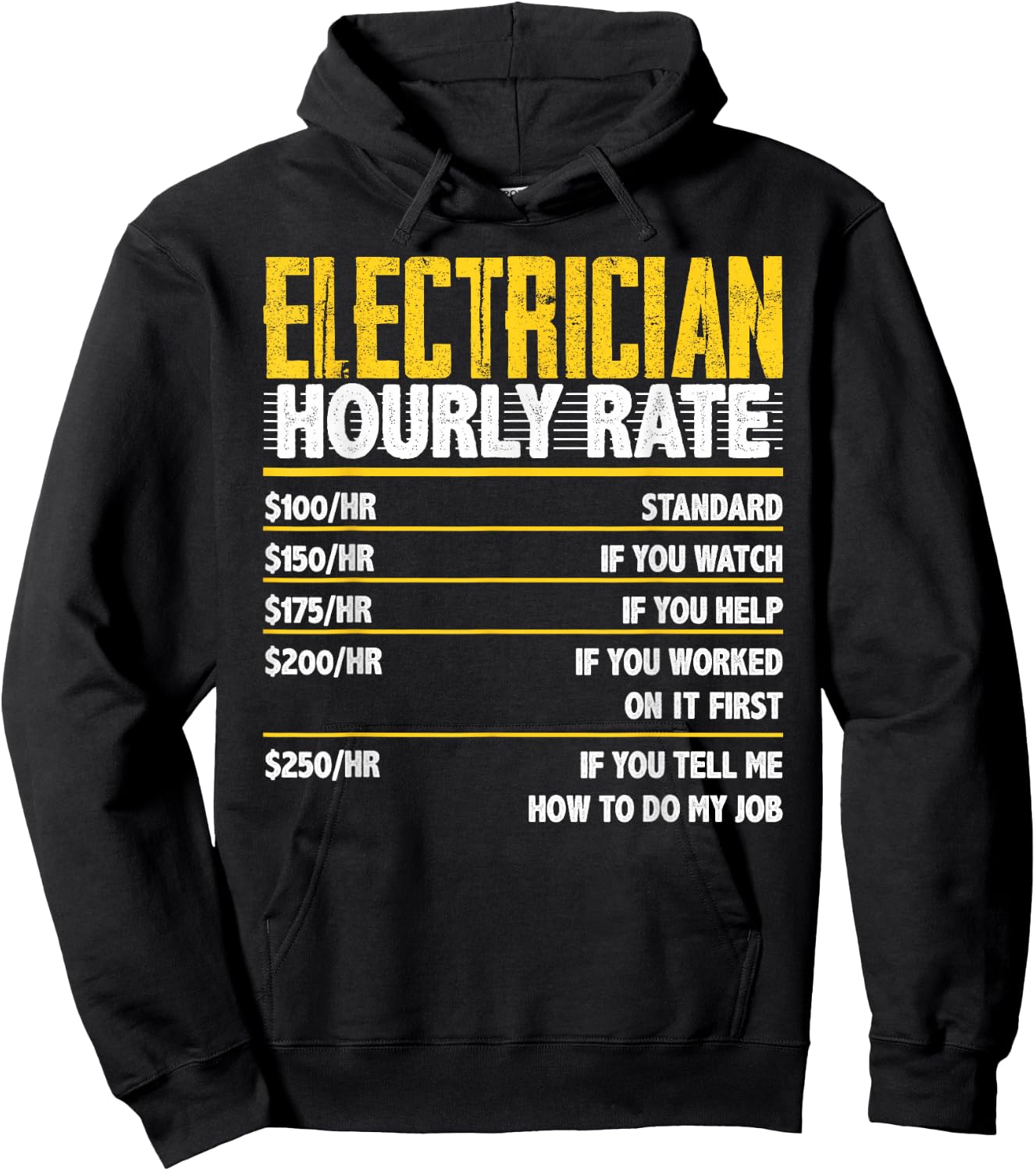 Electrician Hourly Rate Hoodie - Hoodie | Black