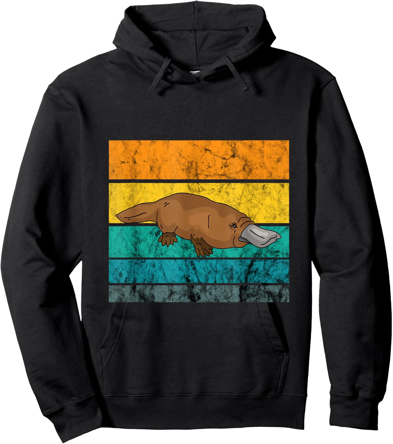 Platypus Duck Billed Retro Vintage Sunset Platypus Wildlife Hoodie - Hoodie | Black