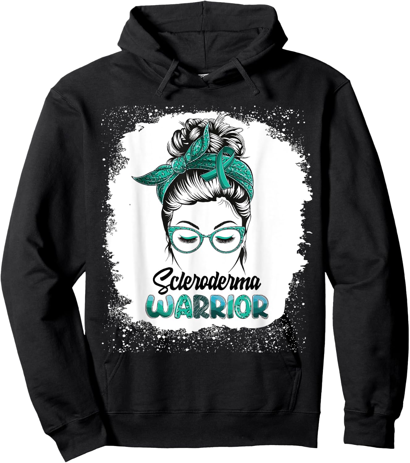 Scleroderma Warrior Bleached Messy Bun Survivor Believe Hoodie - Hoodie | Black