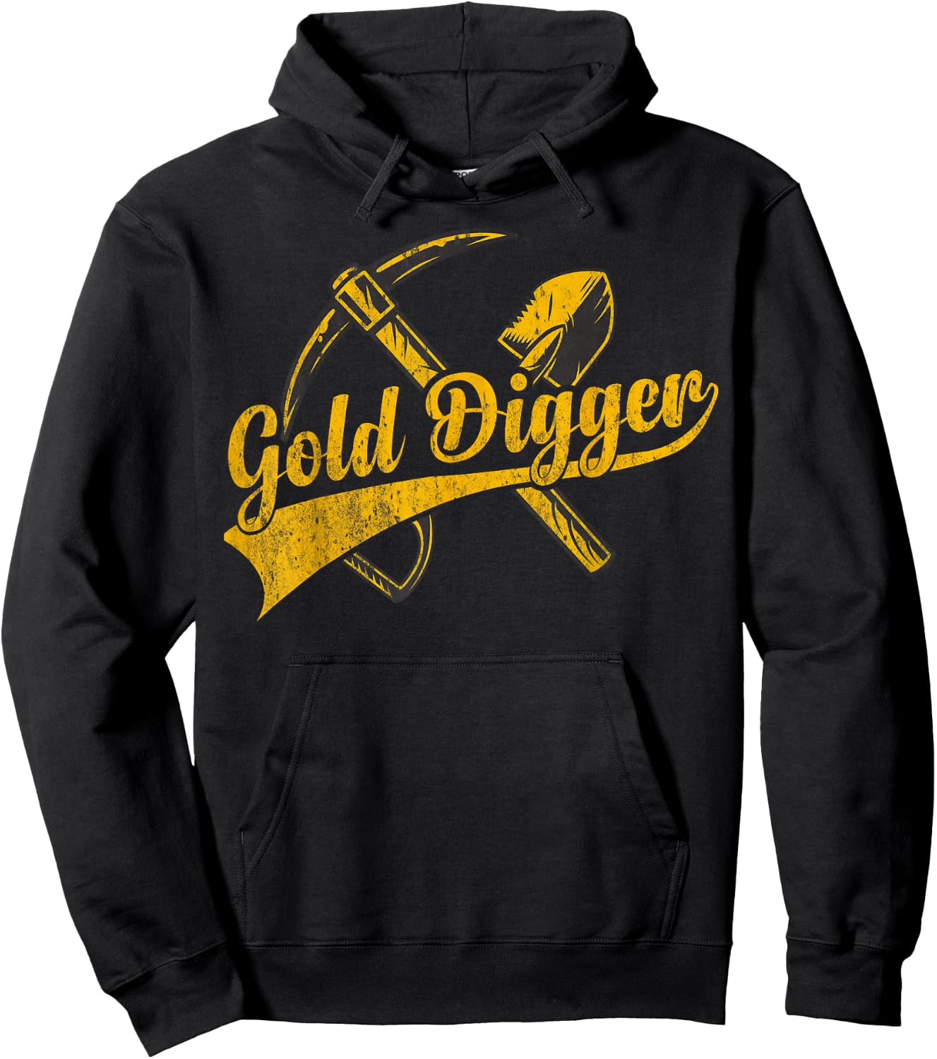 Gold plaque with crossed pick and shovel gold digger Hoodie - Hoodie | Black