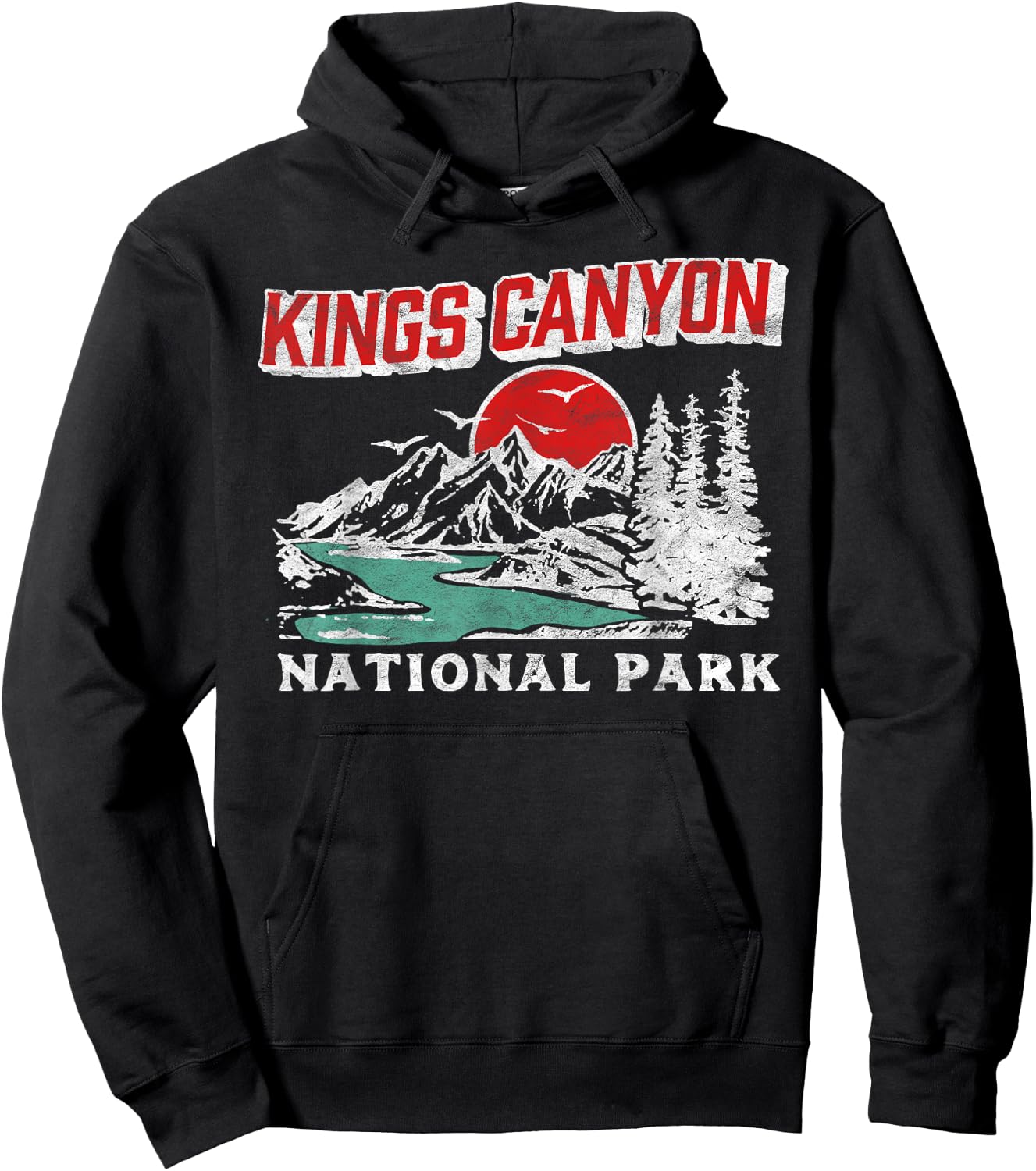 Vintage Kings Canyon National Park 80s California Retro Hoodie - Hoodie | Black