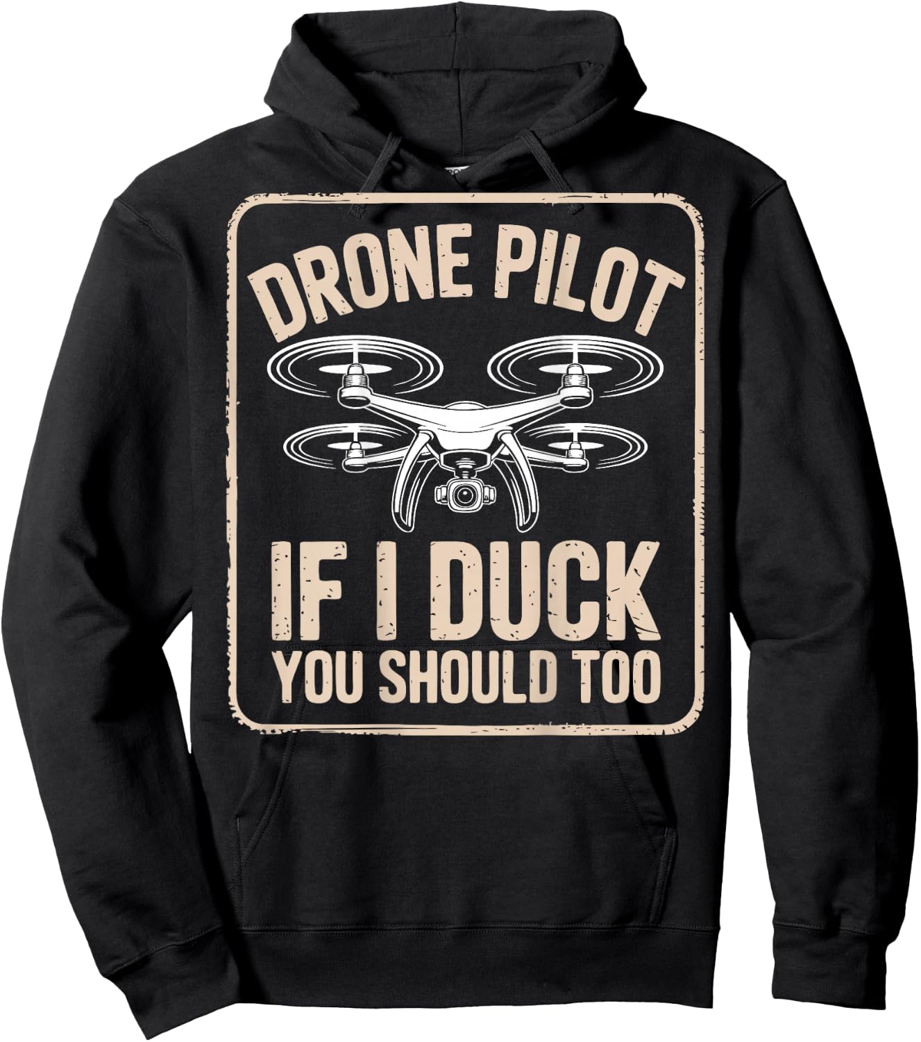 Funny FPV Drone Racer Pilot Drone Racing (On Back) Hoodie - Hoodie | Black