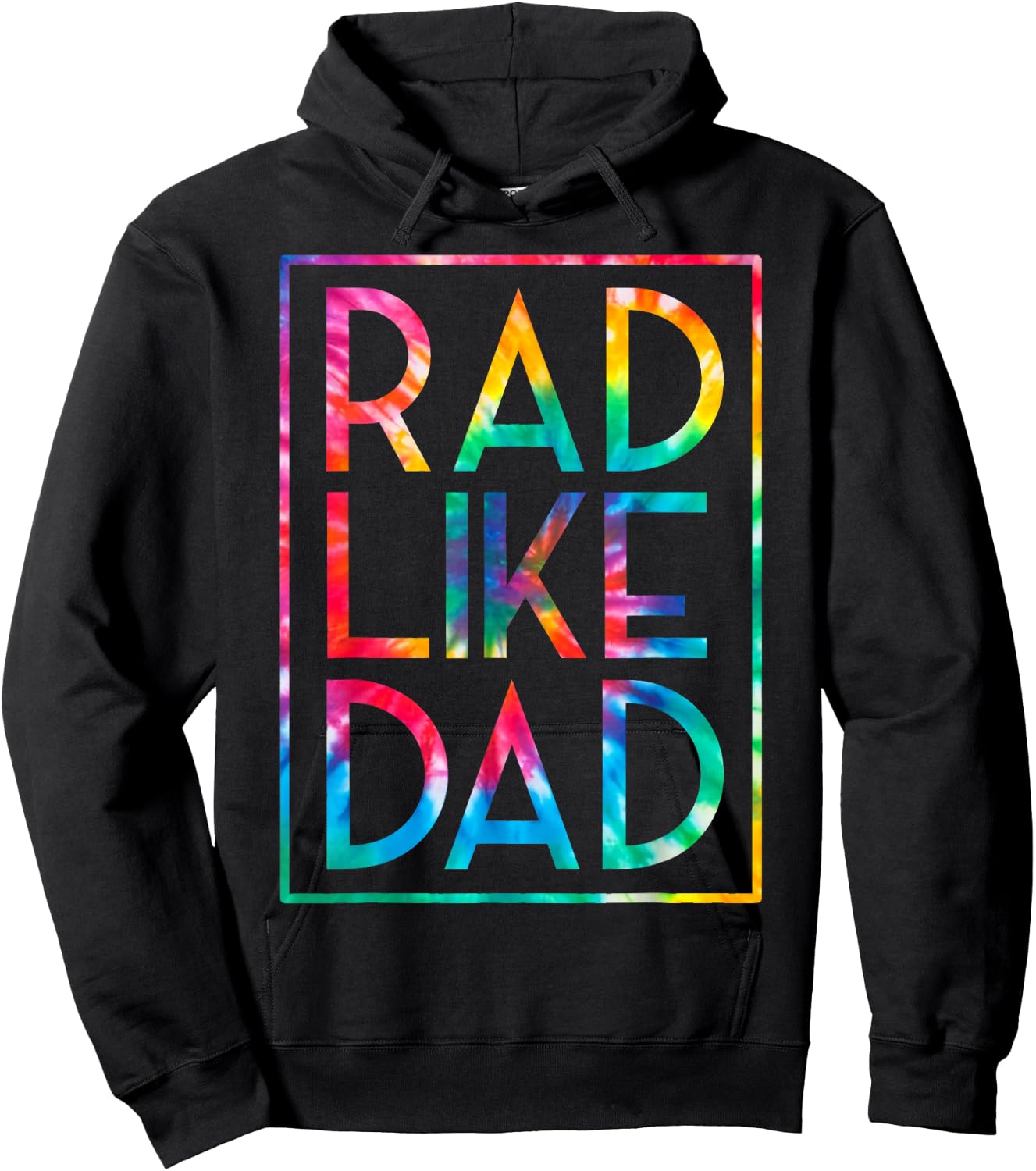 Kids Rad Like Dad Tie Dye Funny Fathers Day Toddler Boy Girl Hoodie - Hoodie | Black