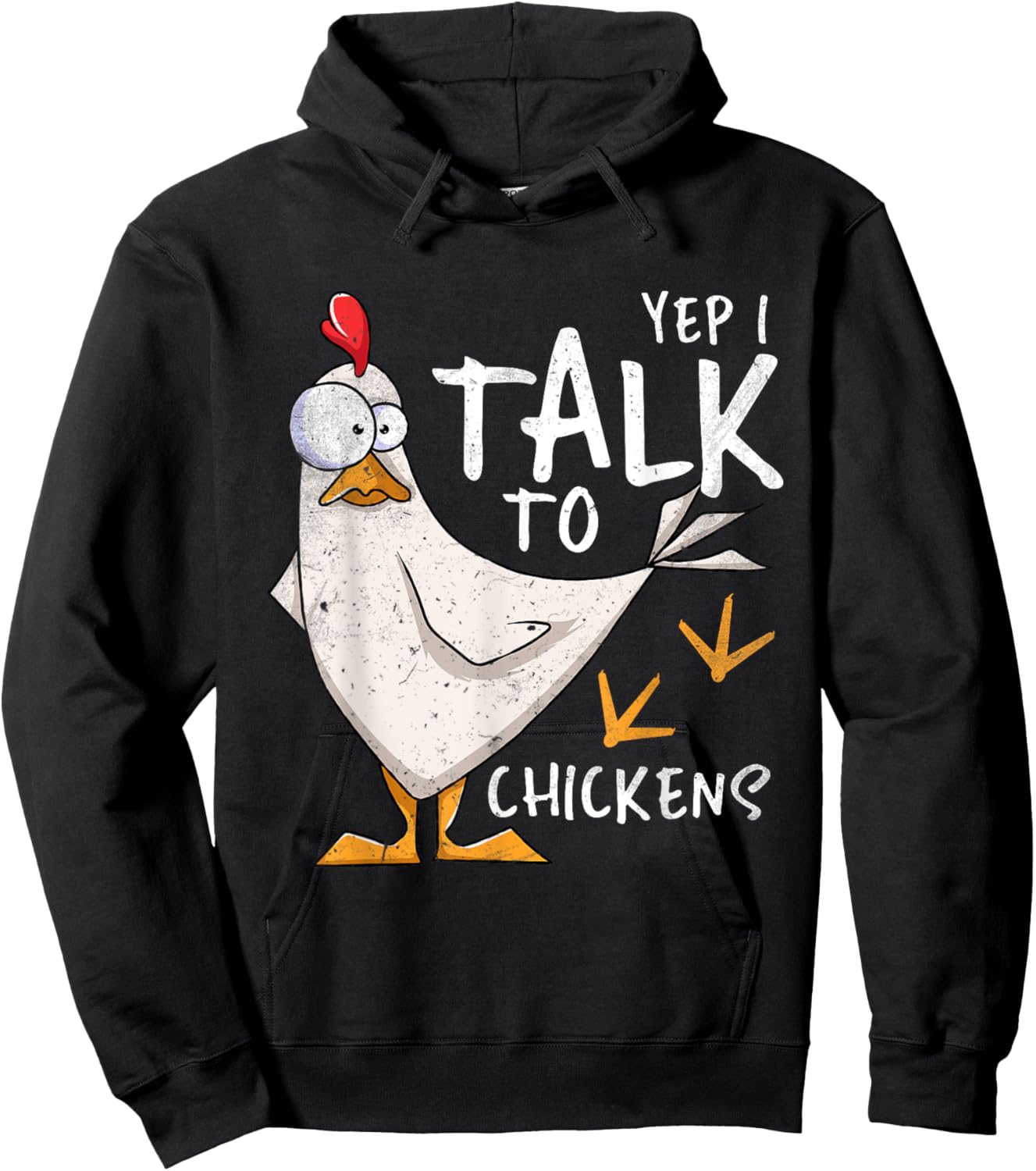 Yep I Talk To Chickens Chicken Lovers Chick Whisperers Hoodie - Hoodie | Black