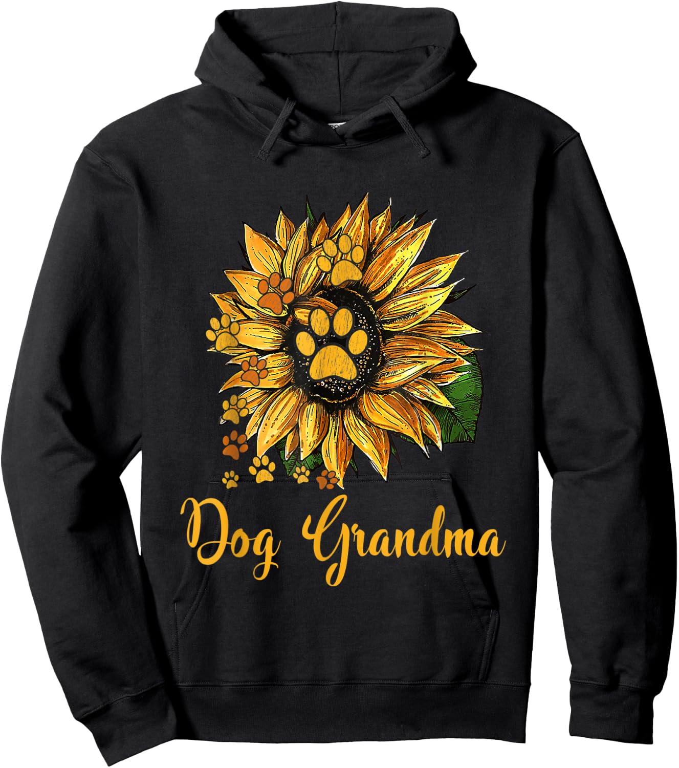 Dog Grandma Sunflower Shirt Funny Cute Family Gifts Apparel Hoodie - Hoodie | Black
