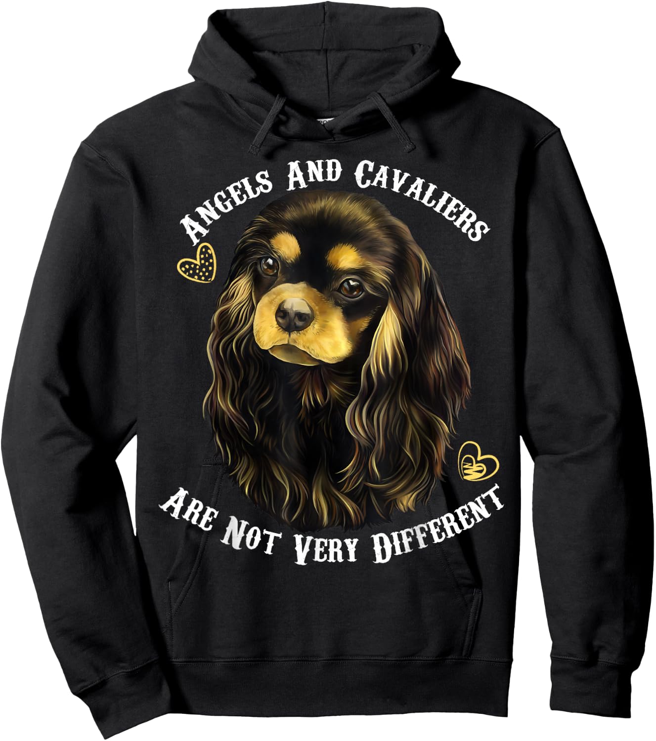 Cavalier King Charles Spaniel Black and Tan Hoodie - Hoodie | Black
