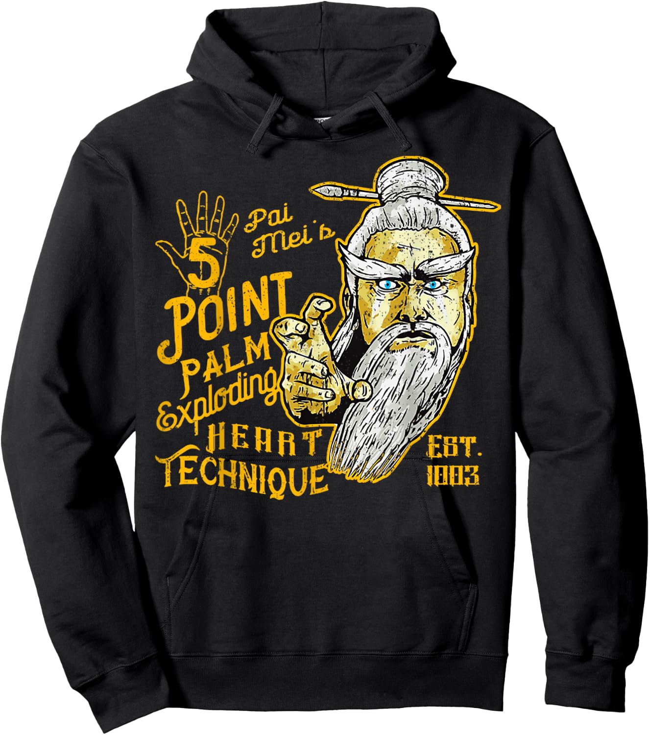 Vintage Pai Mei 5 Point Palm Exploding Heart Technique 1 Hoodie - Hoodie | Black