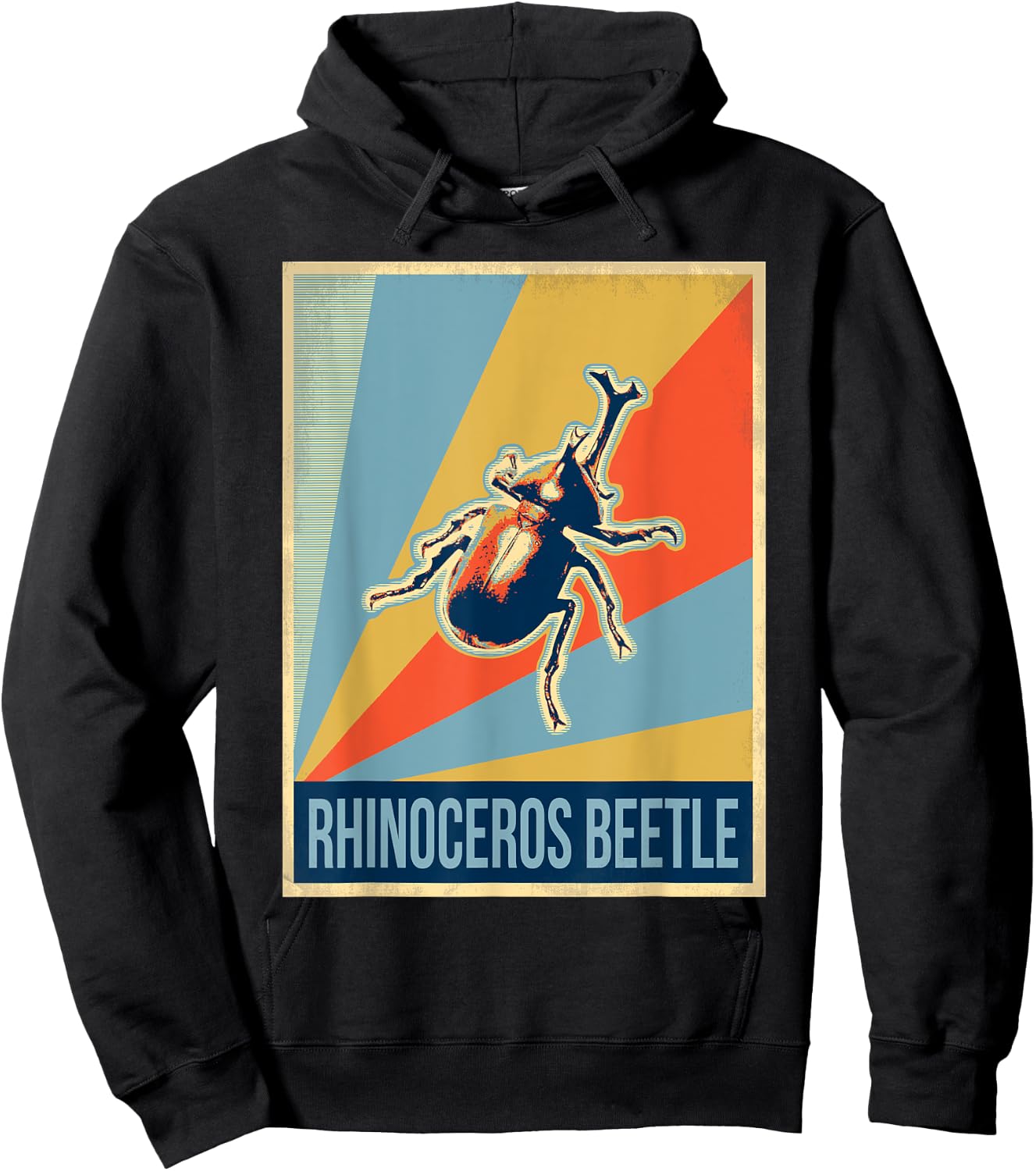 Vintage Rhinoceros Beetle T Shirt Hoodie - Hoodie | Black