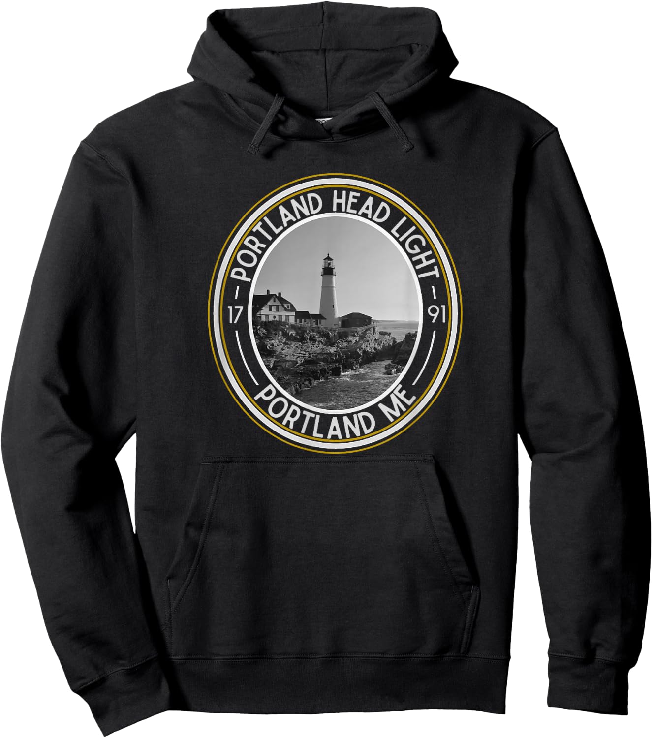Portland Head Light Maine Hoodie - Hoodie | Black