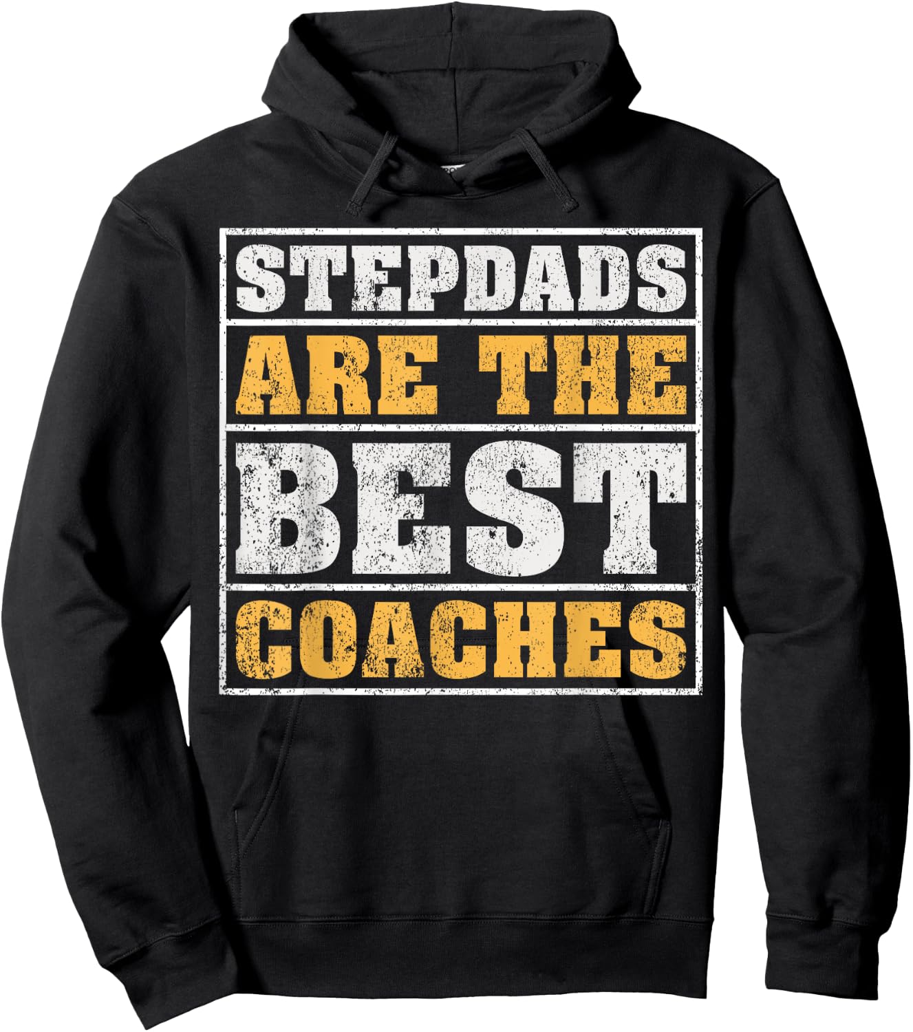 Vintage Stepdad Are The Best Coaches Stepdad Father's Day Hoodie - Hoodie | Black