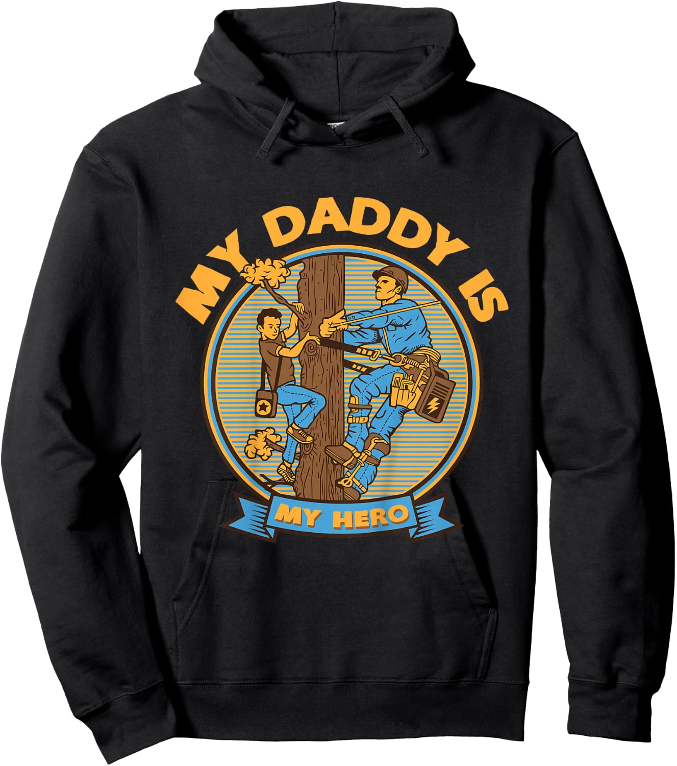 Kids My Daddy Is My Hero - Lineman Hoodie - Hoodie | Black