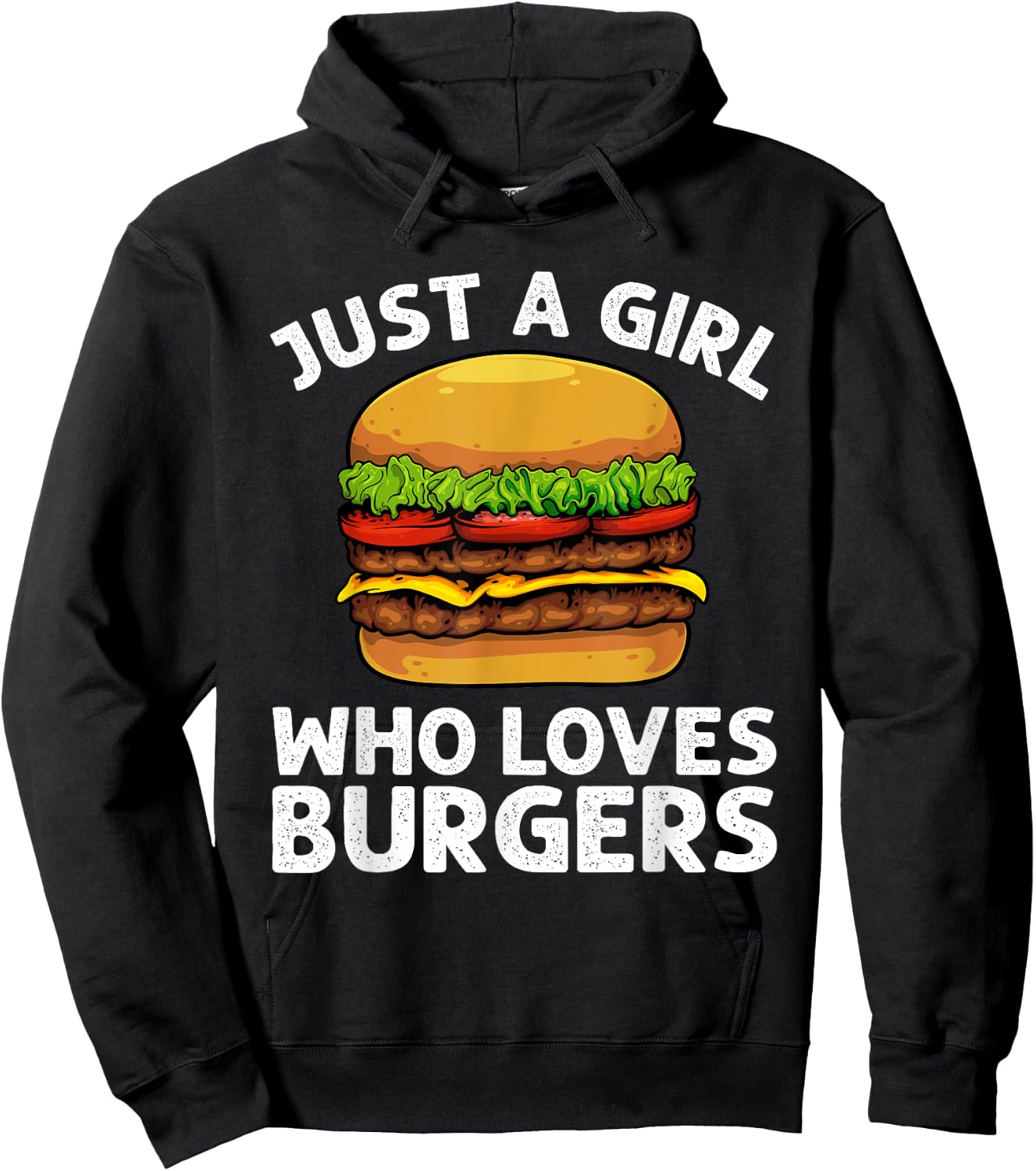 Cool Burger Art For Girls Women Hamburger Cheeseburger Lover Hoodie - Hoodie | Black
