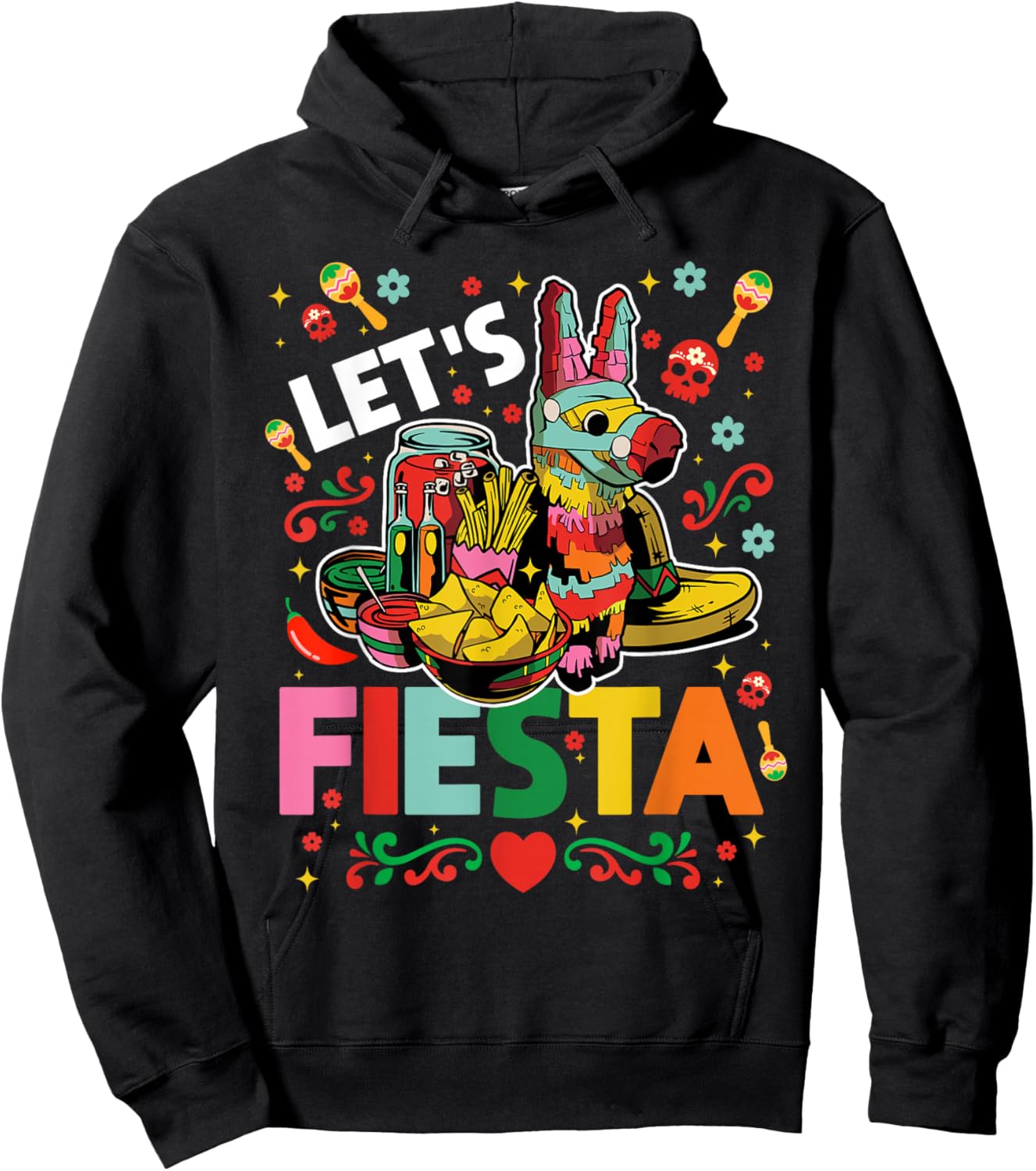 Let's Fiesta Cinco De Mayo Camisa Mexicana Hombre Hoodie - Hoodie | Black