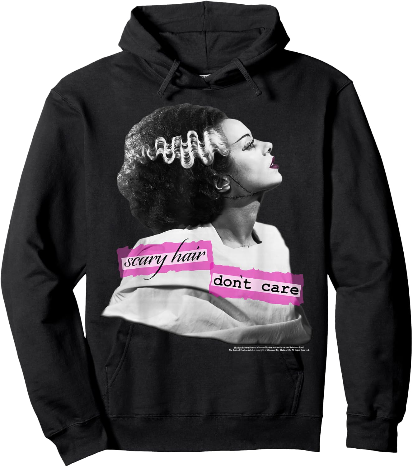 Universal Monsters Bride Of Frankenstein Scary Hair Hoodie - Hoodie | Black