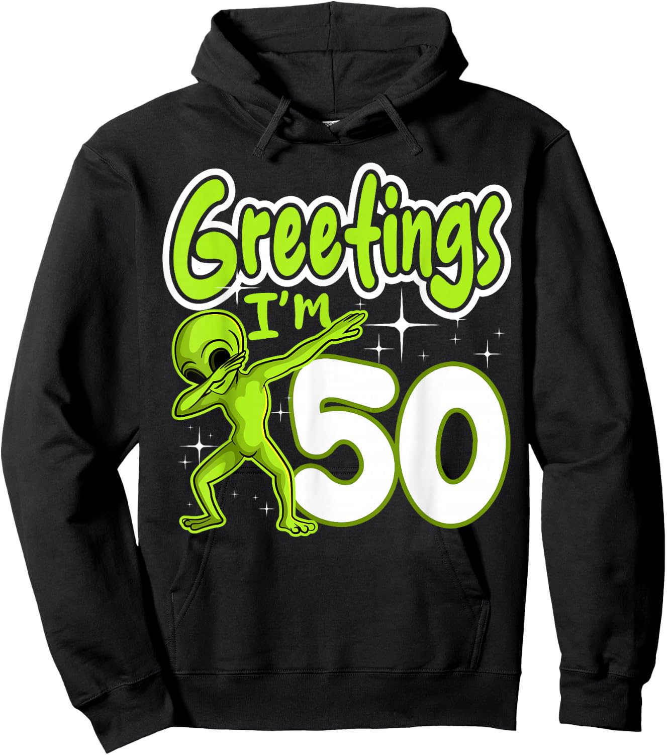 Alien 50th Birthday Dubbing Party Space Galaxy Traveler UFO Hoodie - Hoodie | Black