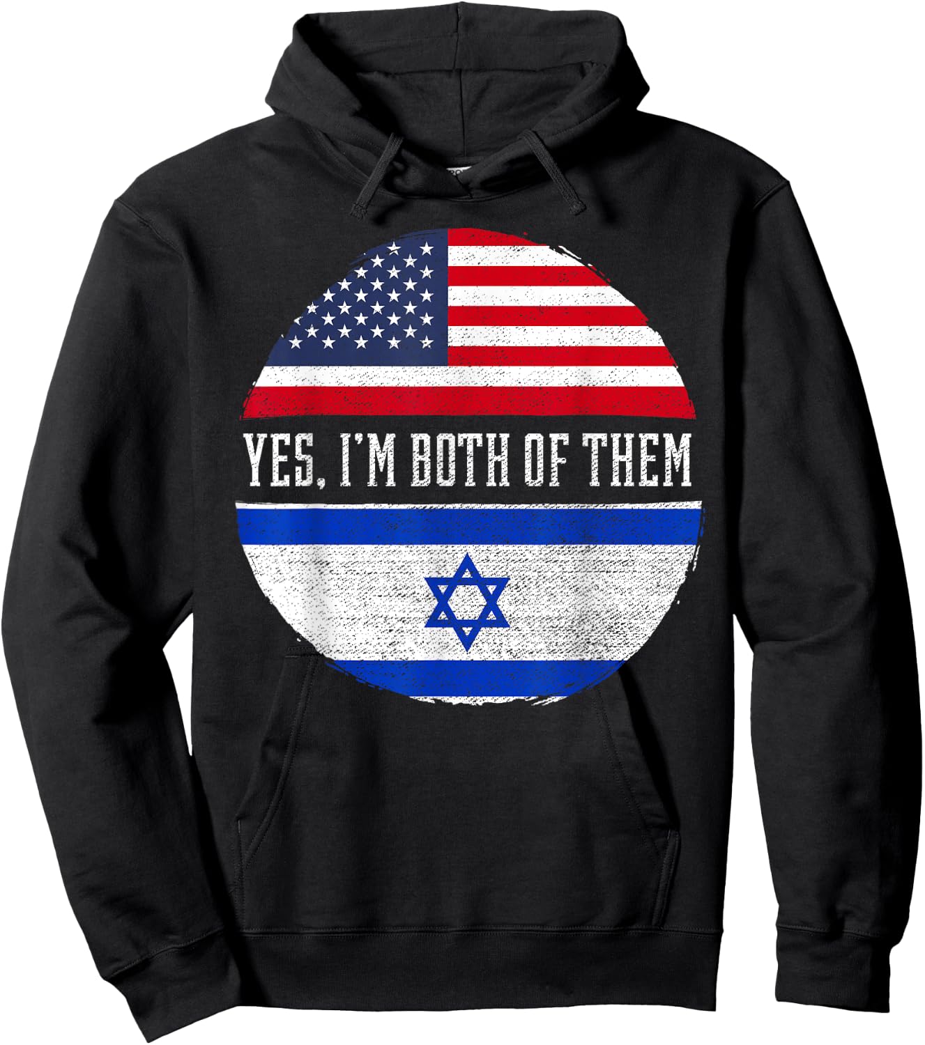 Half American Half Israeli USA Flag Israel Heritage DNA Hoodie - Hoodie | Black