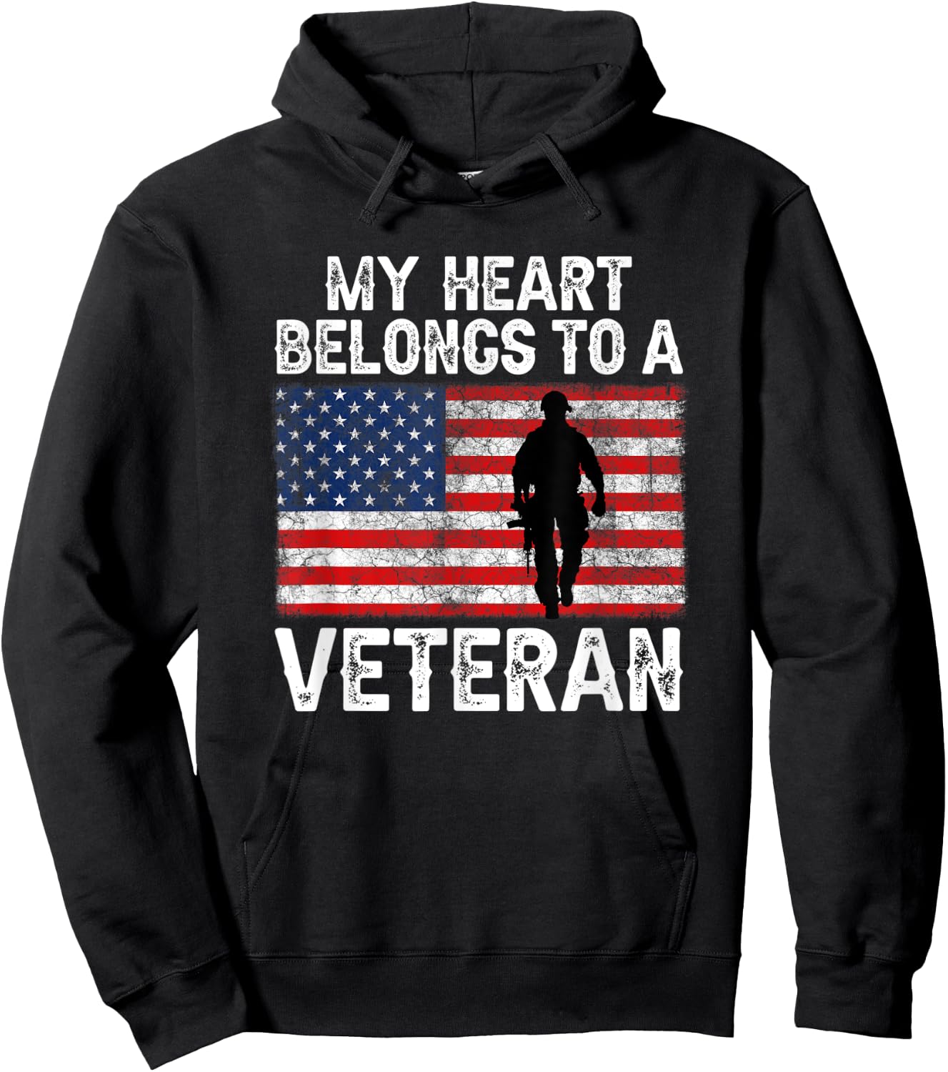 My Heart Belongs To A Veteran Army Veteran Fathers Day Hoodie - Hoodie | Black