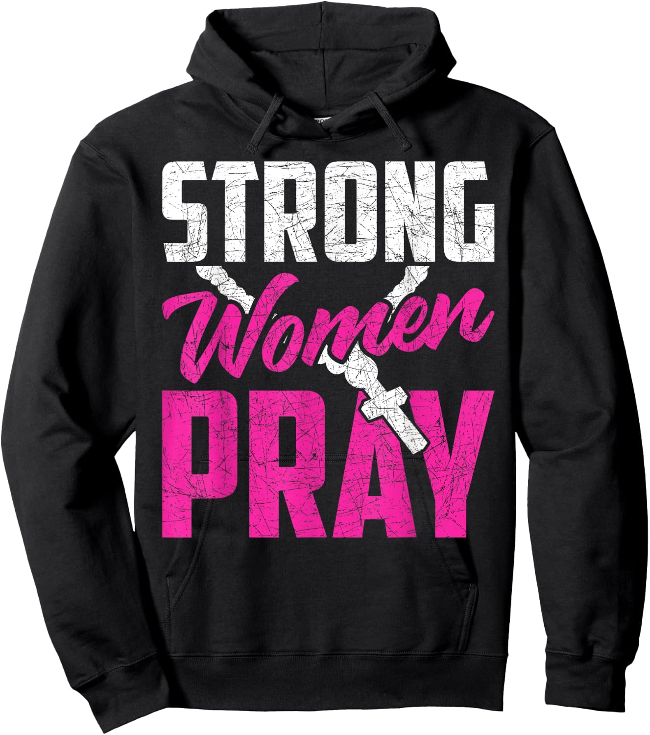 Strong Women Pray Bible God Savior Christian Women Jesus Hoodie - Hoodie | Black