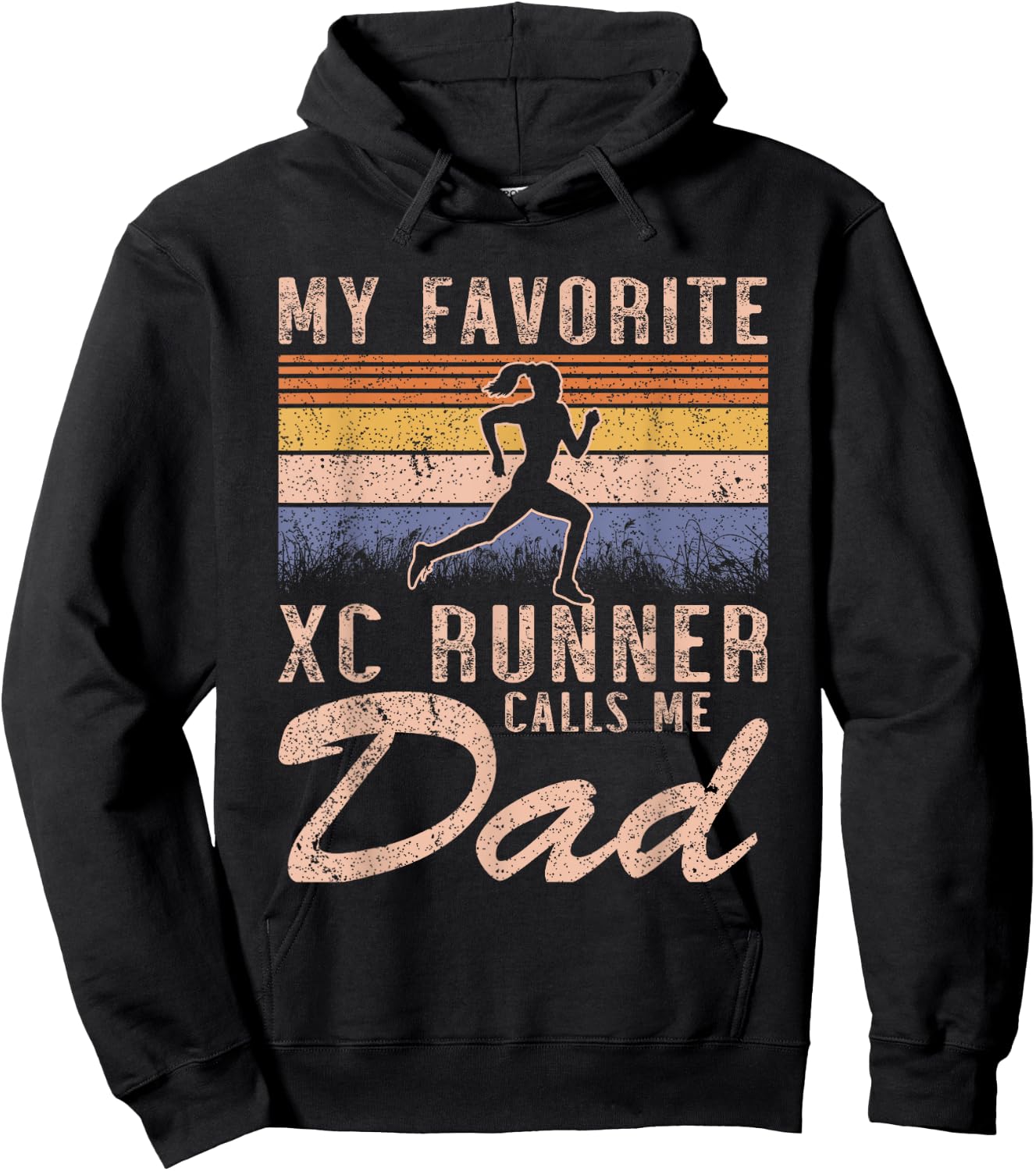 My Favorite Cross Country Runner Calls Me Dad - Running Girl Hoodie - Hoodie | Black