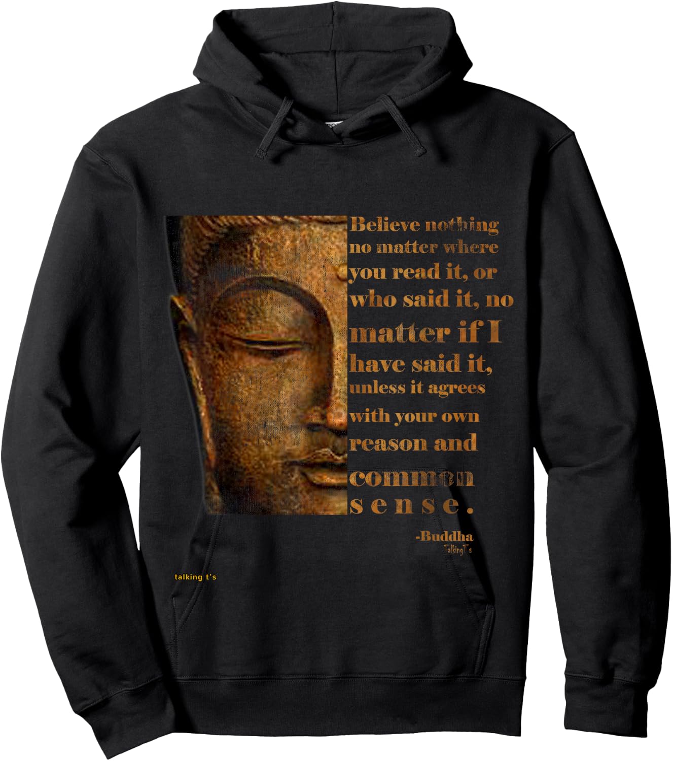 Buddha Quote Peace Love Joy The Buddha Hoodie - Hoodie | Black