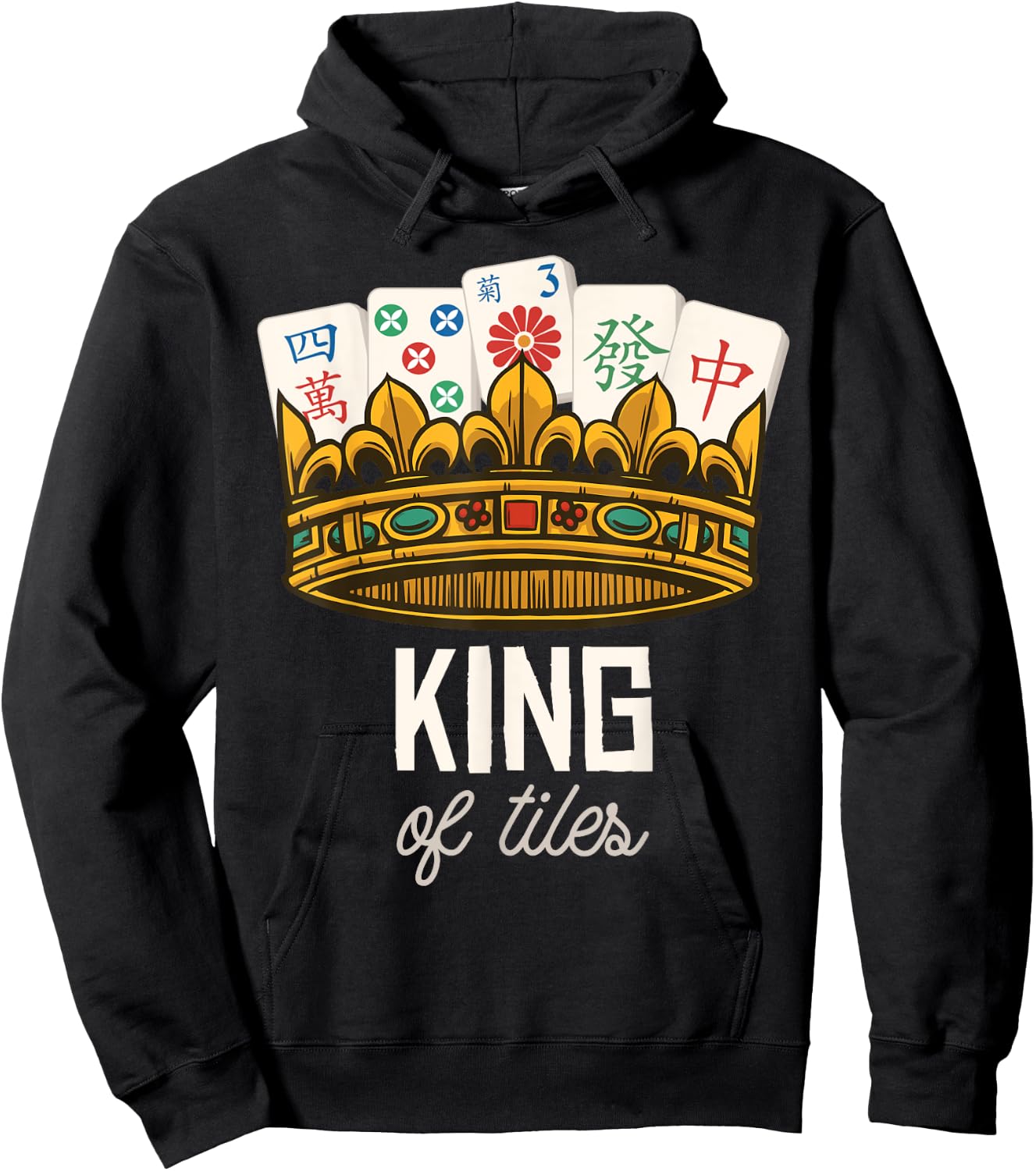 Funny Mahjong King of Tiles Chinese Game Tiles Player Hoodie - Hoodie | Black