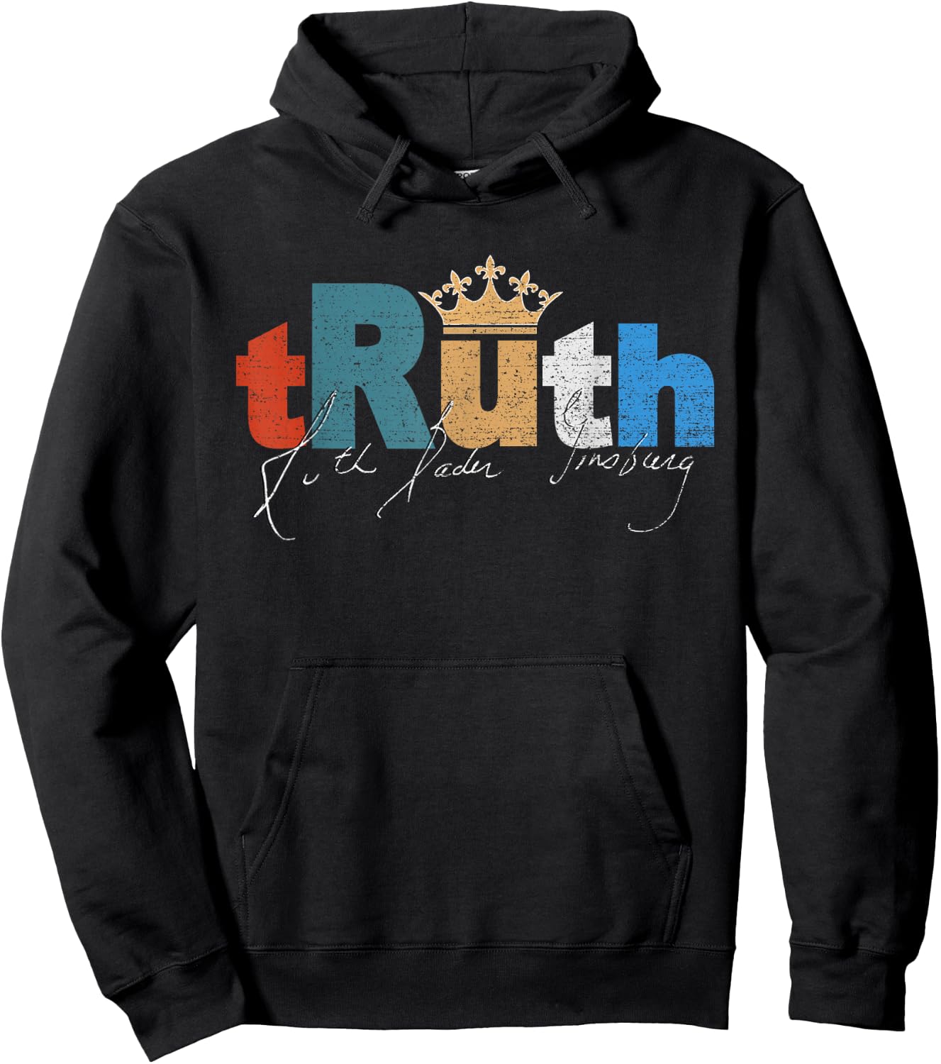 RBG Ruth Bader Ginsburg tRuth Crown Feminist Feminism Retro Hoodie - Hoodie | Black