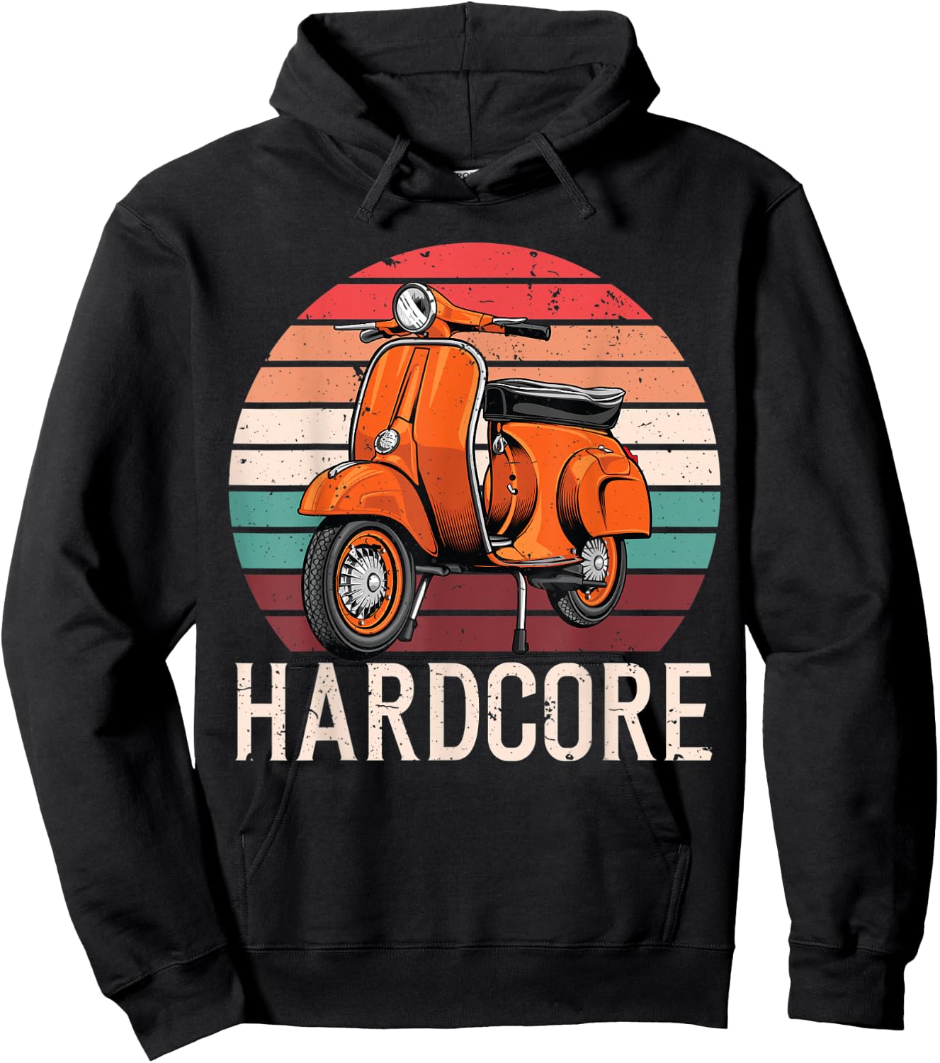 Hardcore Moped Life Funny Scooter Driver Bike men women Hoodie - Hoodie | Black