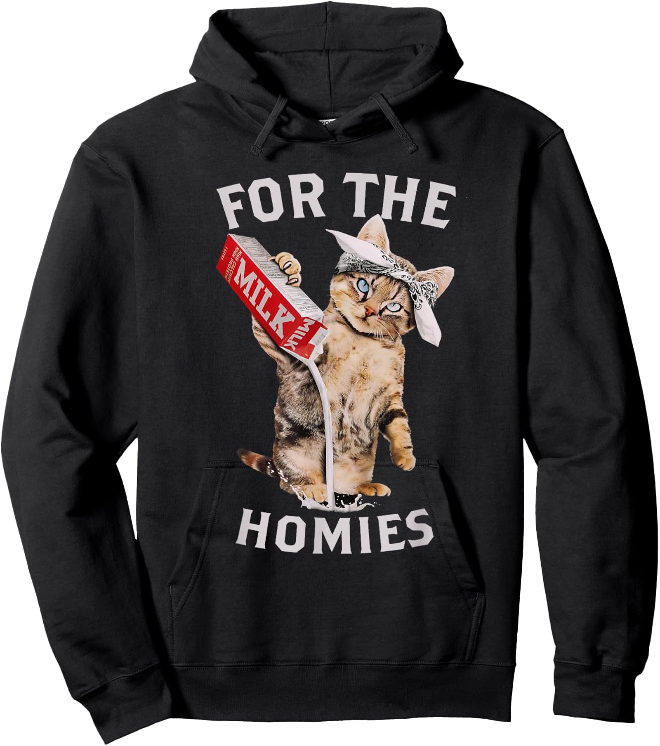 Milk Cat For The Homies Lover Kids Women Hoodie - Hoodie | Black
