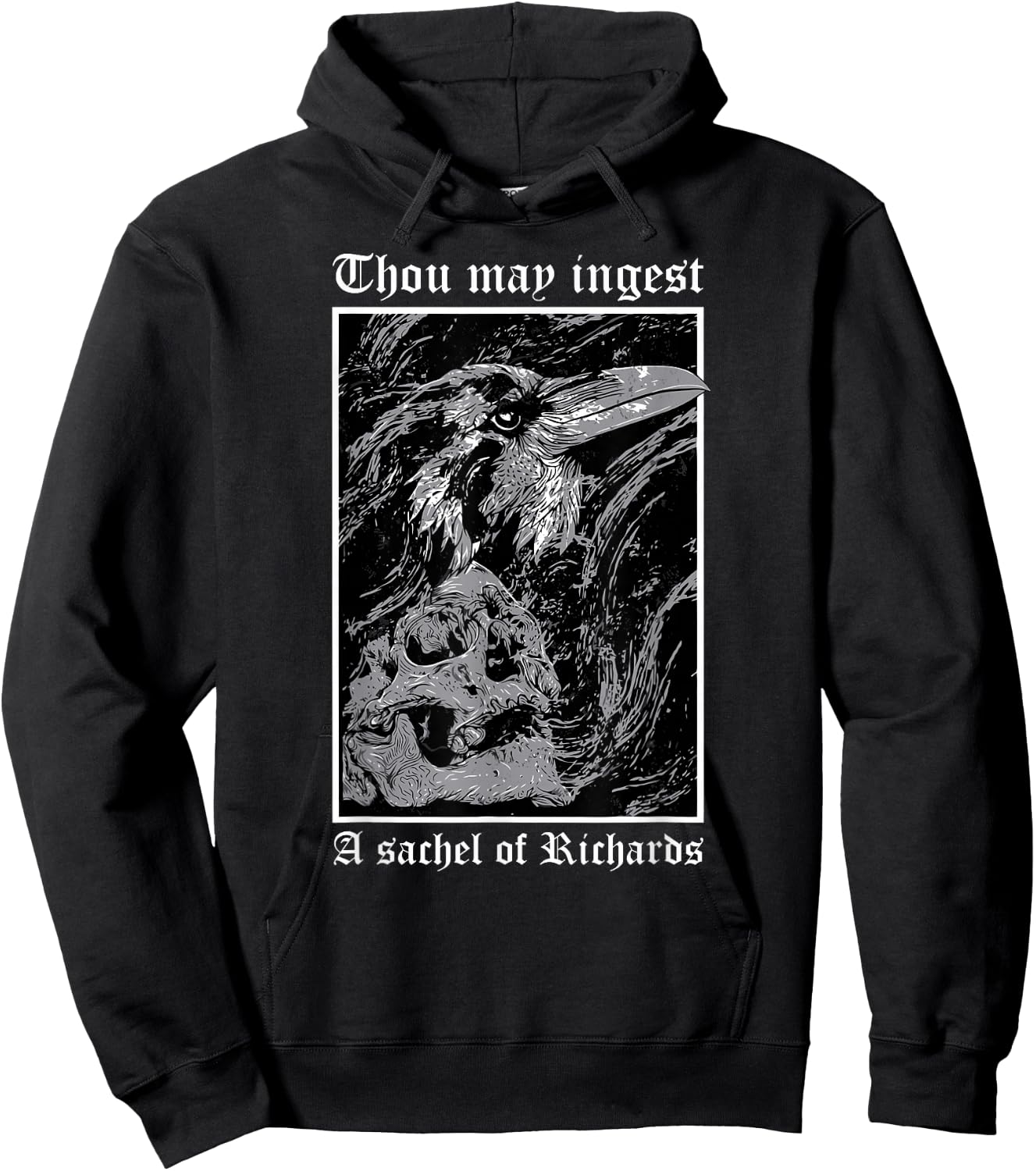 Thou May Ingest a Satchel of Richards Eat A Bag Of Dicks Hoodie - Hoodie | Black