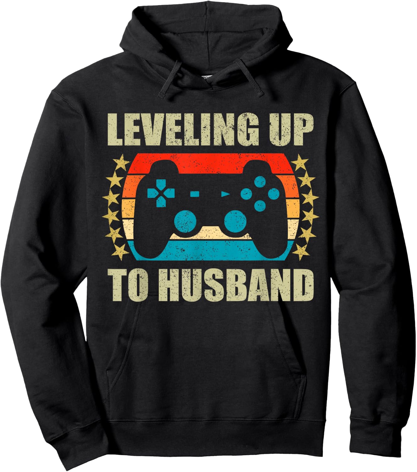 Bachelor Party Leveling Up To Husband Groom Gaming Hoodie - Hoodie | Black