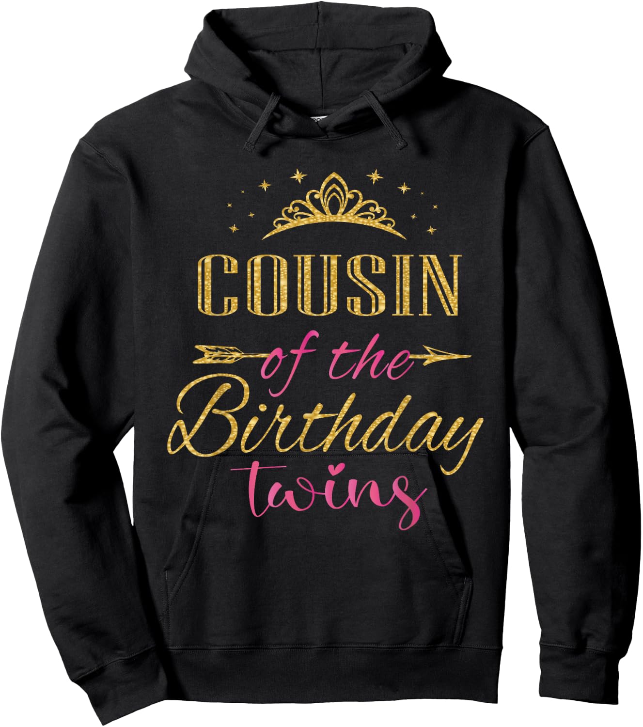 Cousin Of The Birthday Twins Kids Party Hoodie - Hoodie | Black