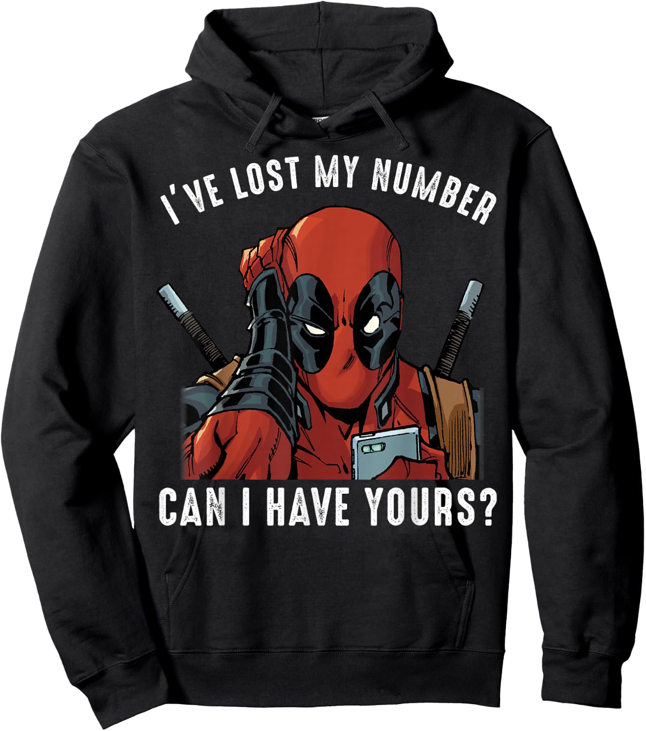 Marvel Deadpool I've Lost My Number Can I Have Yours Hoodie - Hoodie | Black