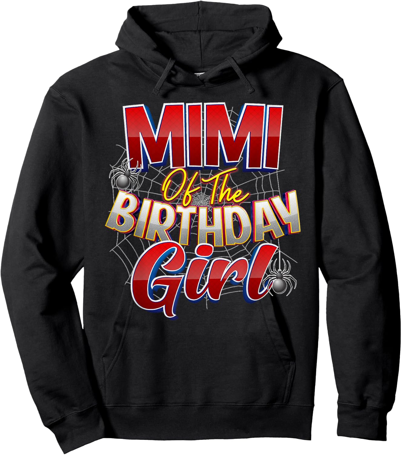 Spider Web Birthday Party Costume Mimi of the Birthday Girl Hoodie - Hoodie | Black