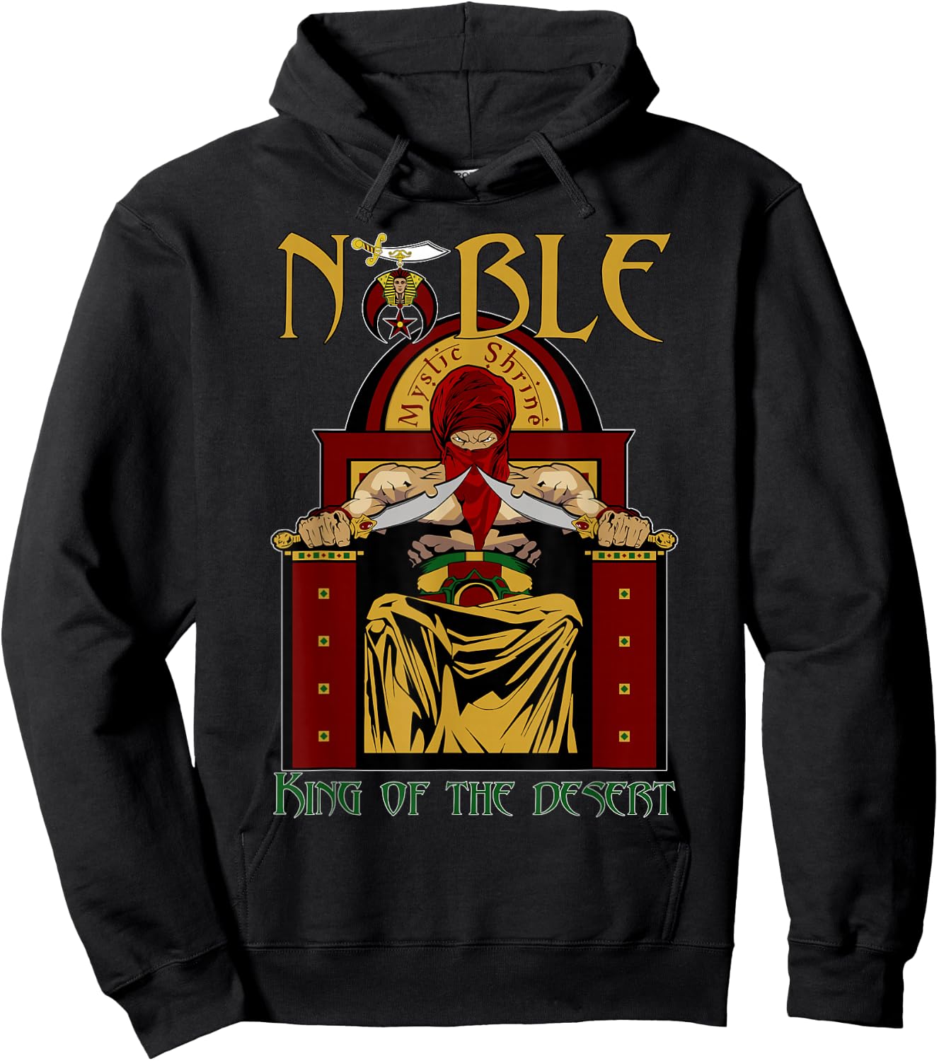 Noble Mystic Shrine King of the desert Shriner Father's Day Hoodie - Hoodie | Black