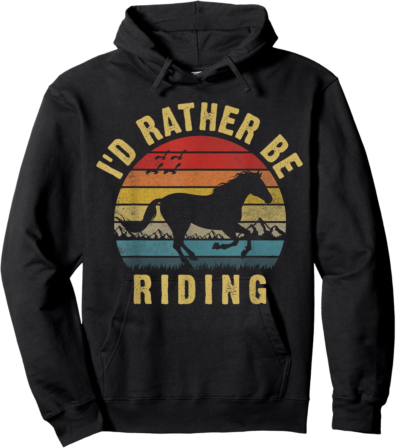 I'd rather be riding funny horse theme lover horses cute Hoodie - Hoodie | Black