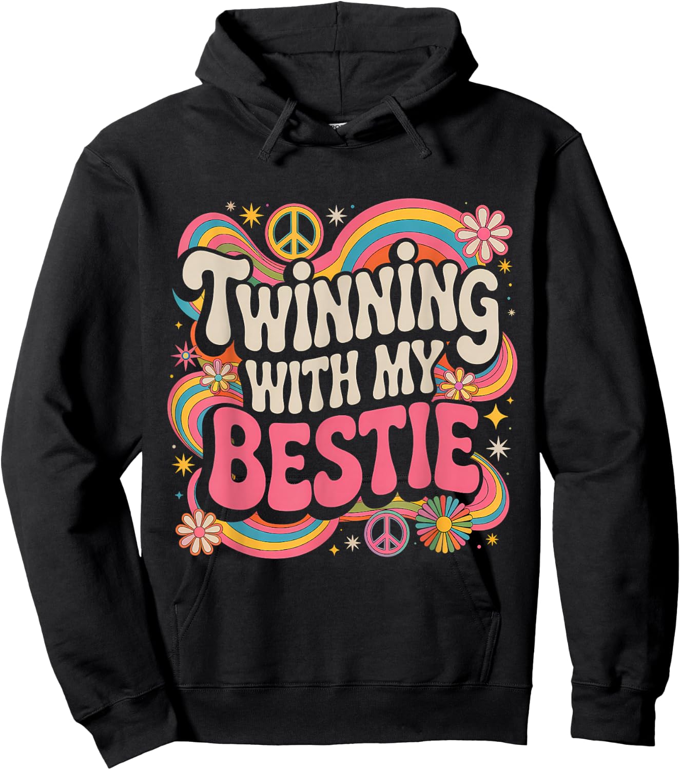 Twinning with My Bestie Twins Friends Twin Matching Hoodie - Hoodie | Black