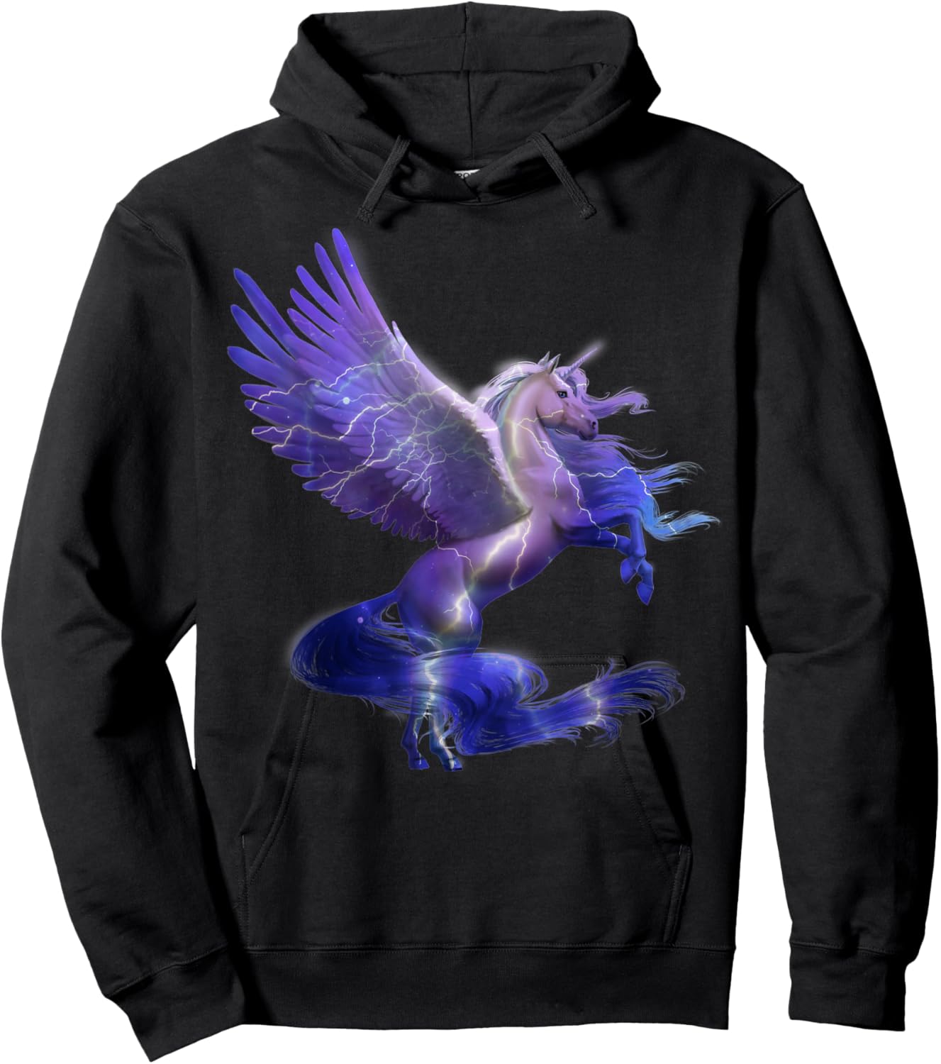 Unicorn Magical Mystical Purple Unicorn Pegasus Hoodie - Hoodie | Black