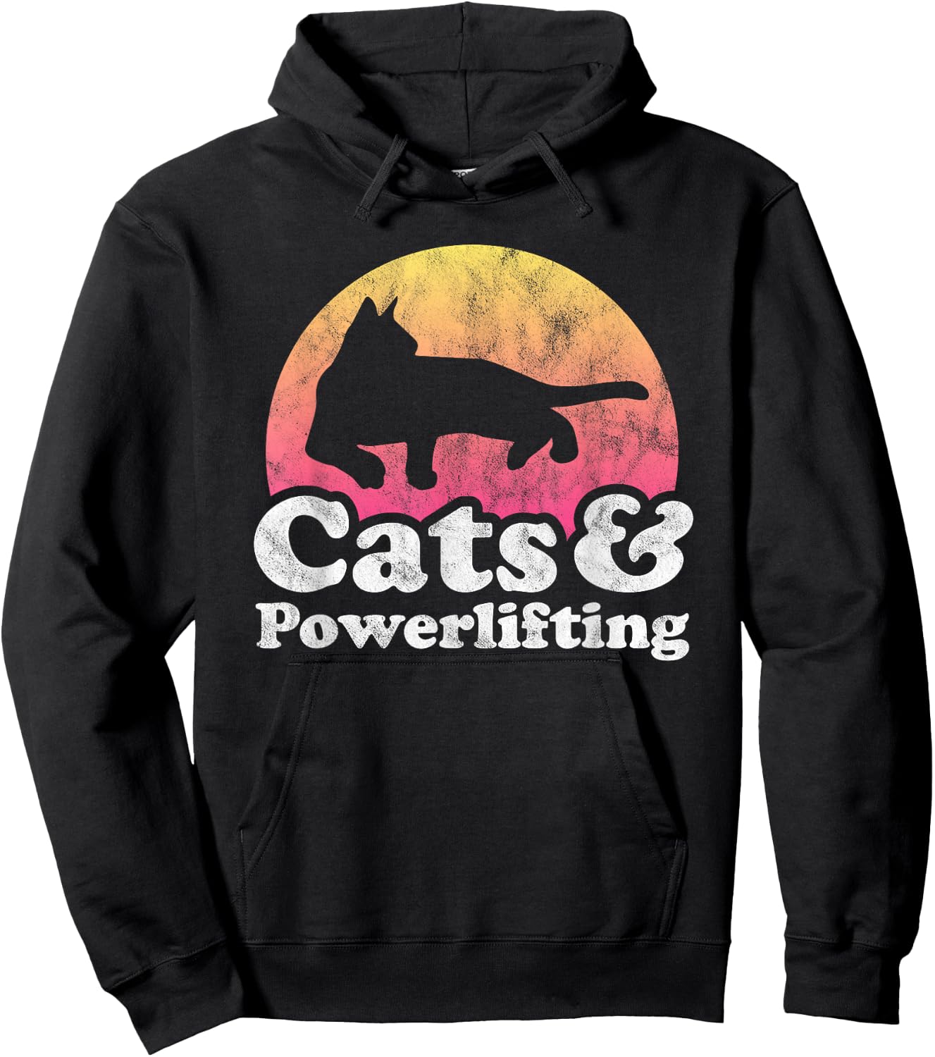 Cats and Powerlifting Men's or Women's Cat and Powerlifter Hoodie - Hoodie | Black