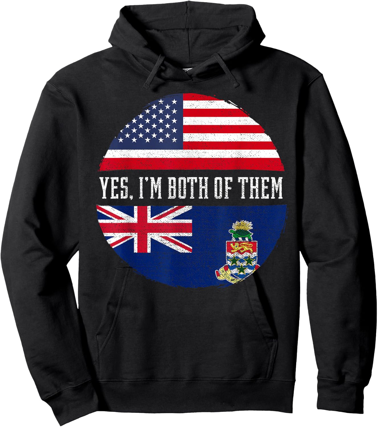Half American Half Caymanian USA Flag Cayman Islands Hoodie - Hoodie | Black