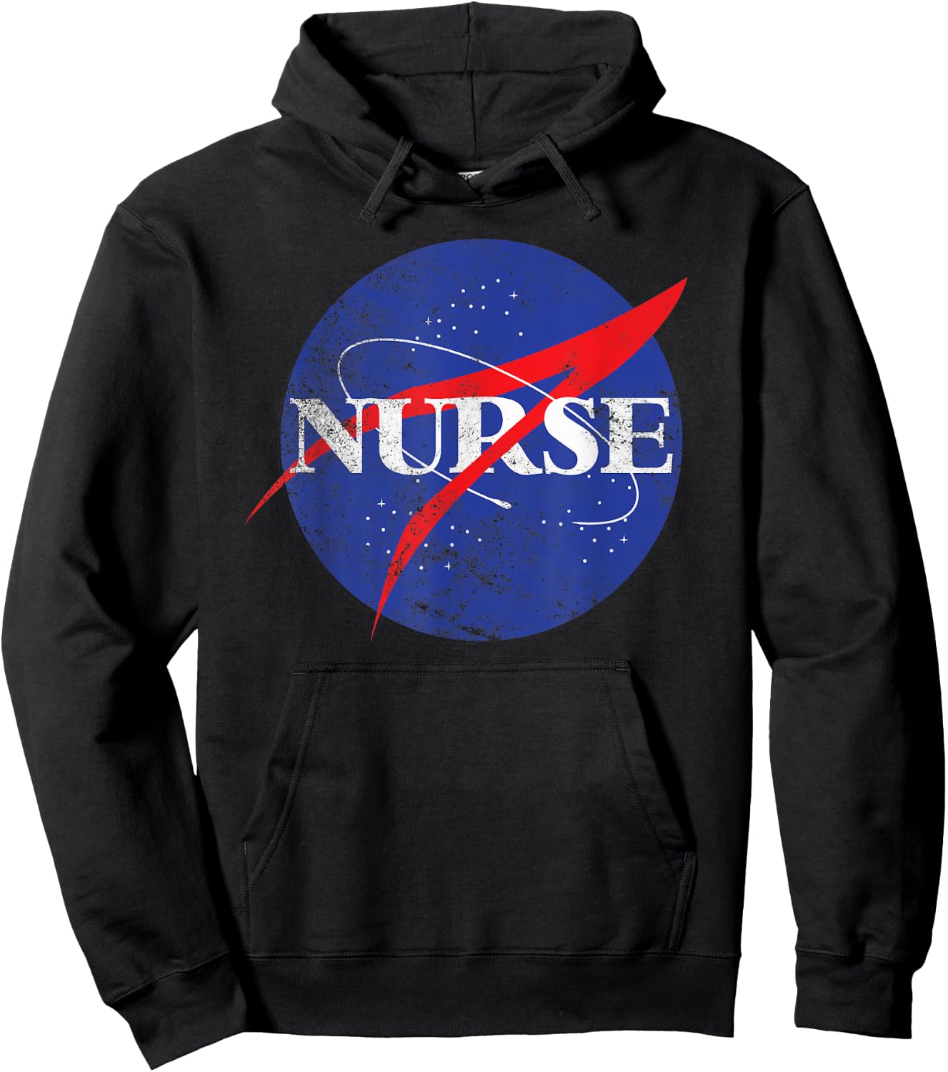 Nurse Astronaut Distressed Retro for Outer Space Nursing Hoodie - Hoodie | Black
