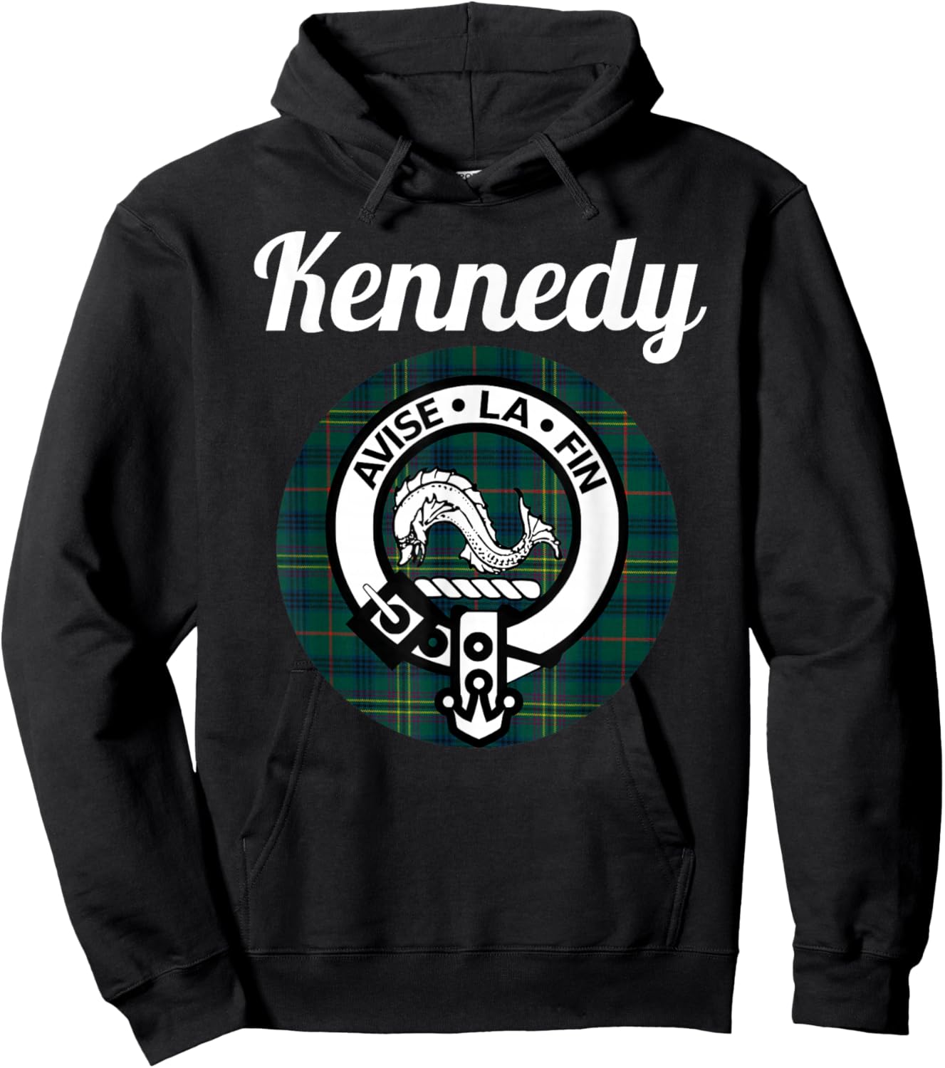 Kennedy Clan Scottish Name Coat Of Arms Tartan Hoodie - Hoodie | Black