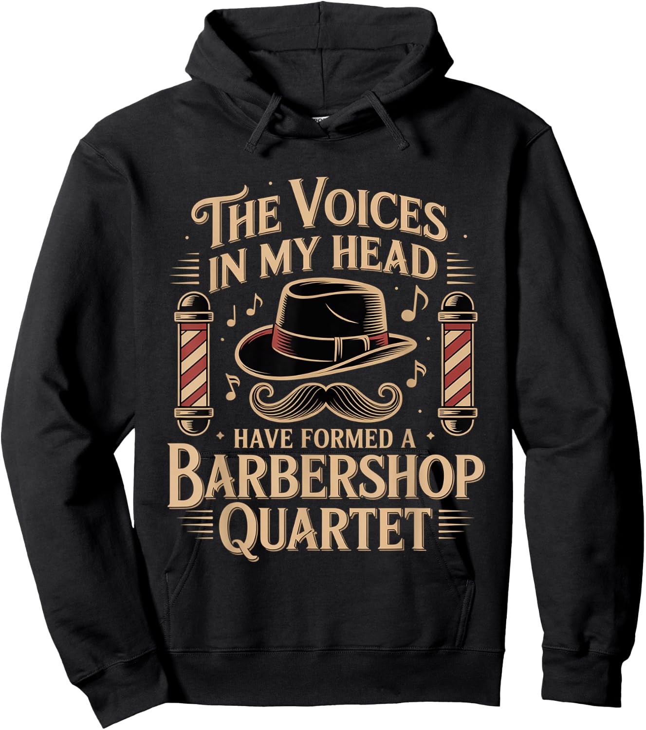 Voices in My Head Formed A Barbershop Quartet Hoodie - Hoodie | Black