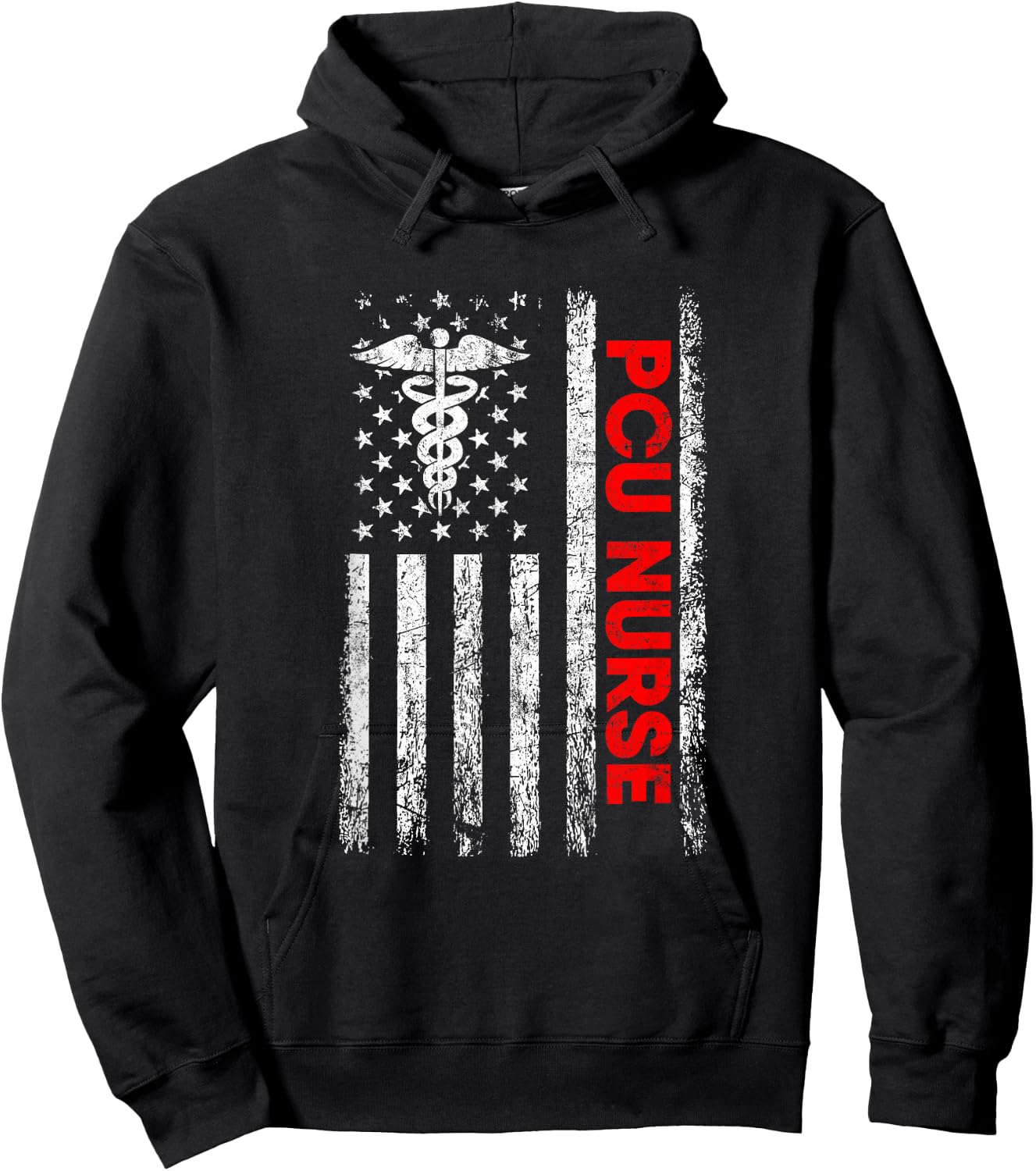 Pcu Nurse American Flag, Pcu Nurse Hoodie - Hoodie | Black