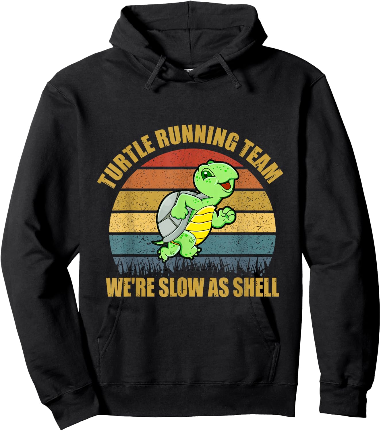 Turtle Running Team We're Slow As Shell Running Marathon Hoodie - Hoodie | Black